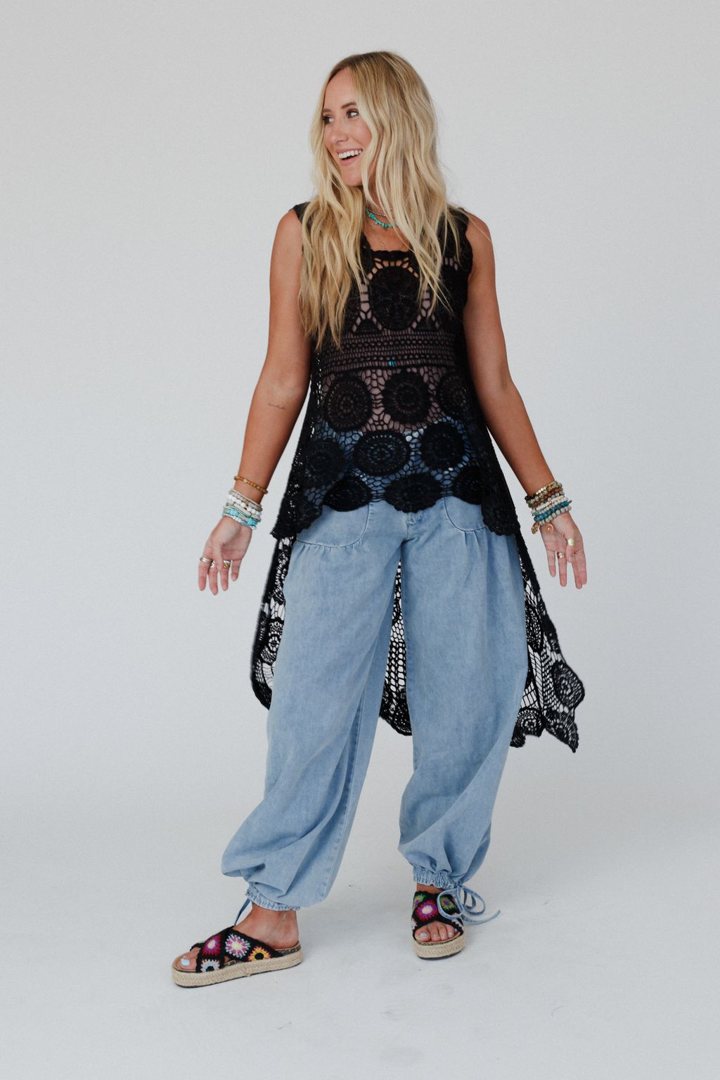 Serene Dream Crochet Lace Top - Black