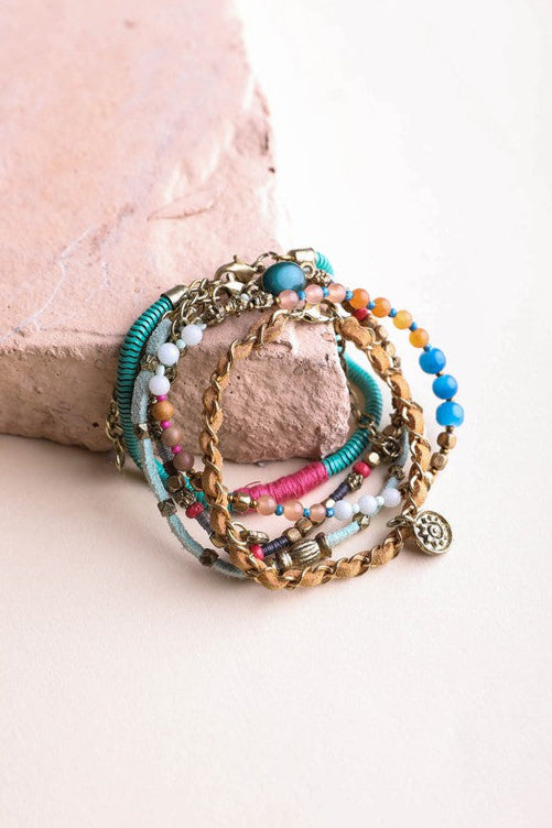 Sunburst Stacked Bracelet Set - Multi