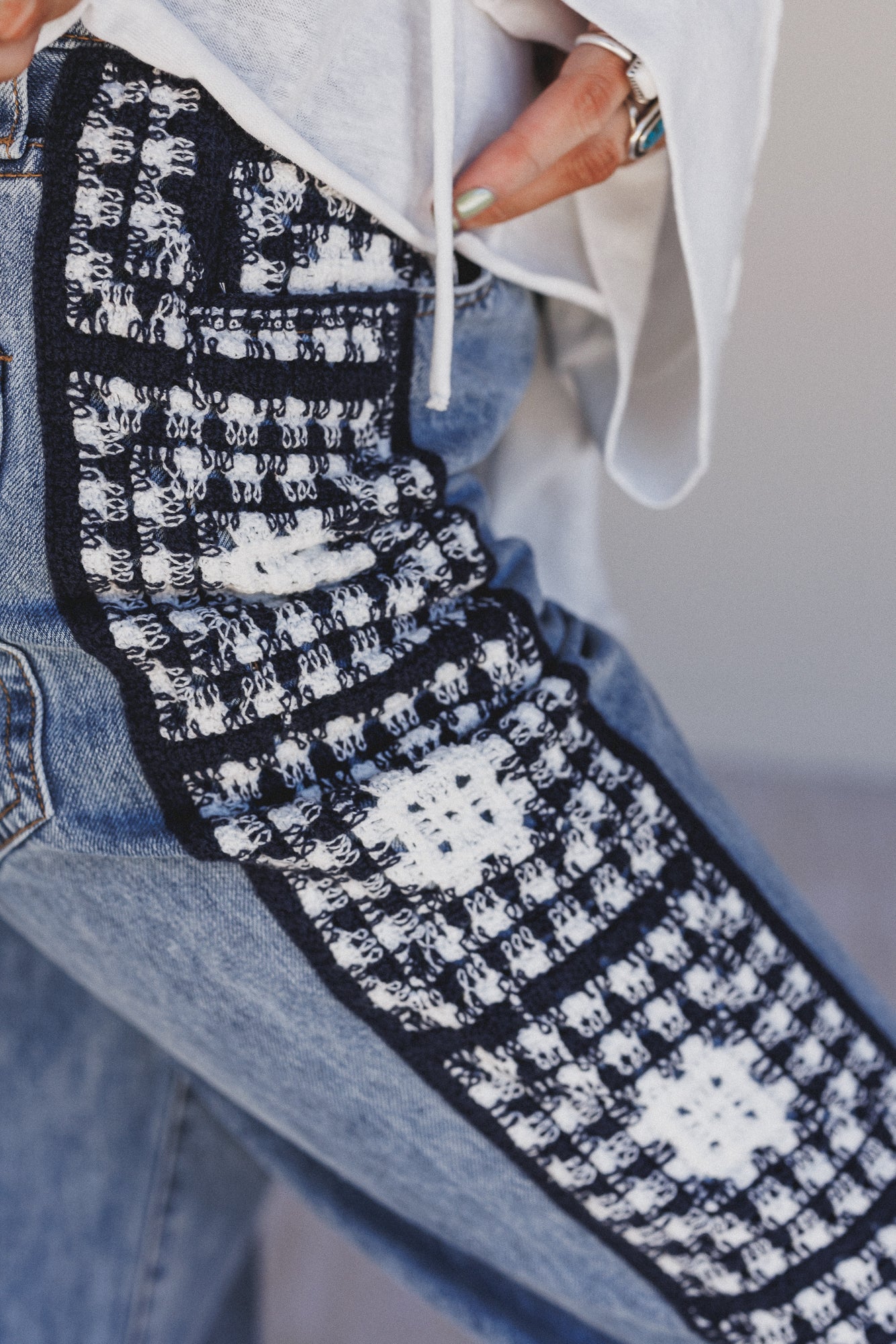 Wildwoven Crochet Jeans - Light Wash