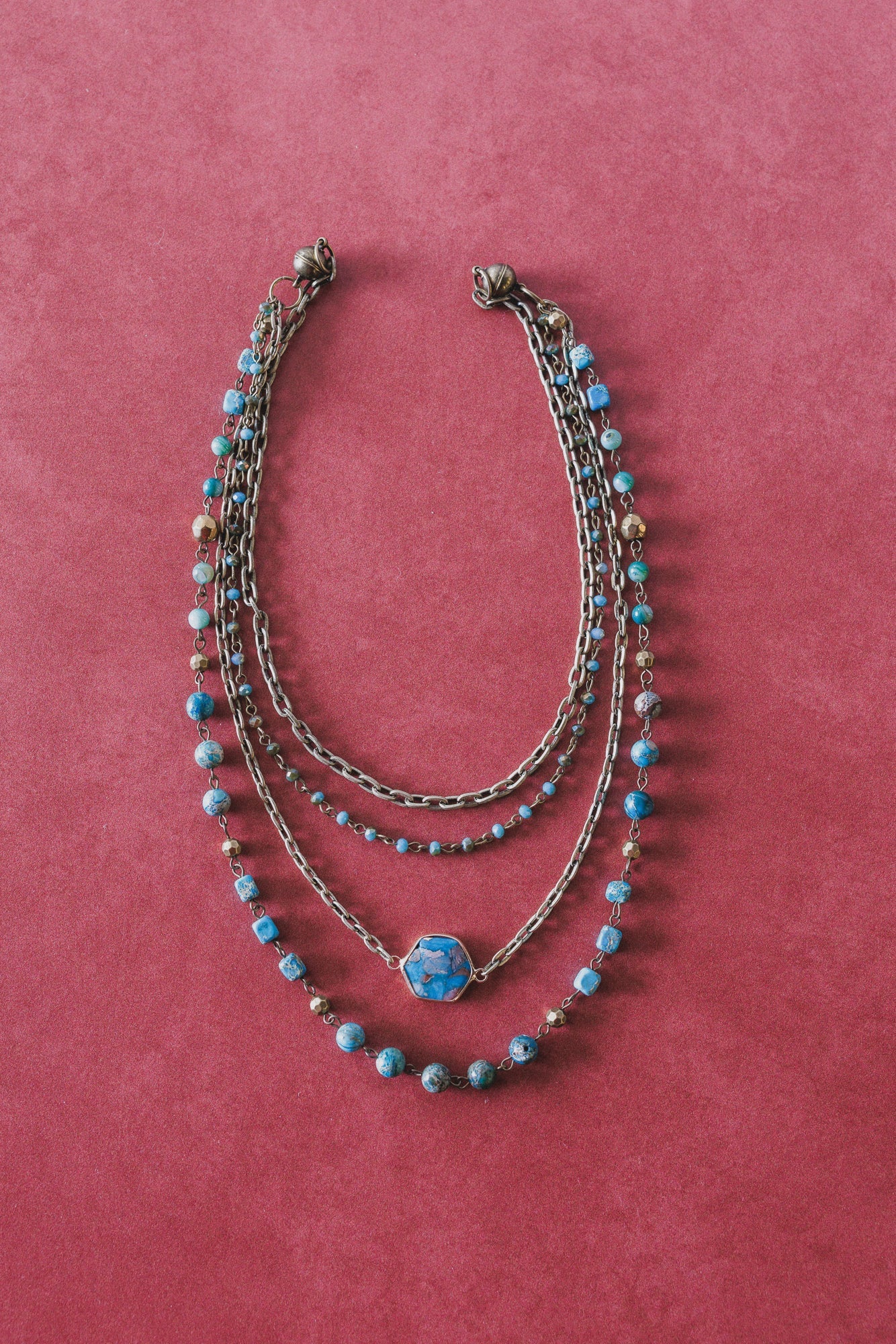 Turquoise Cascade Necklace - Turquoise