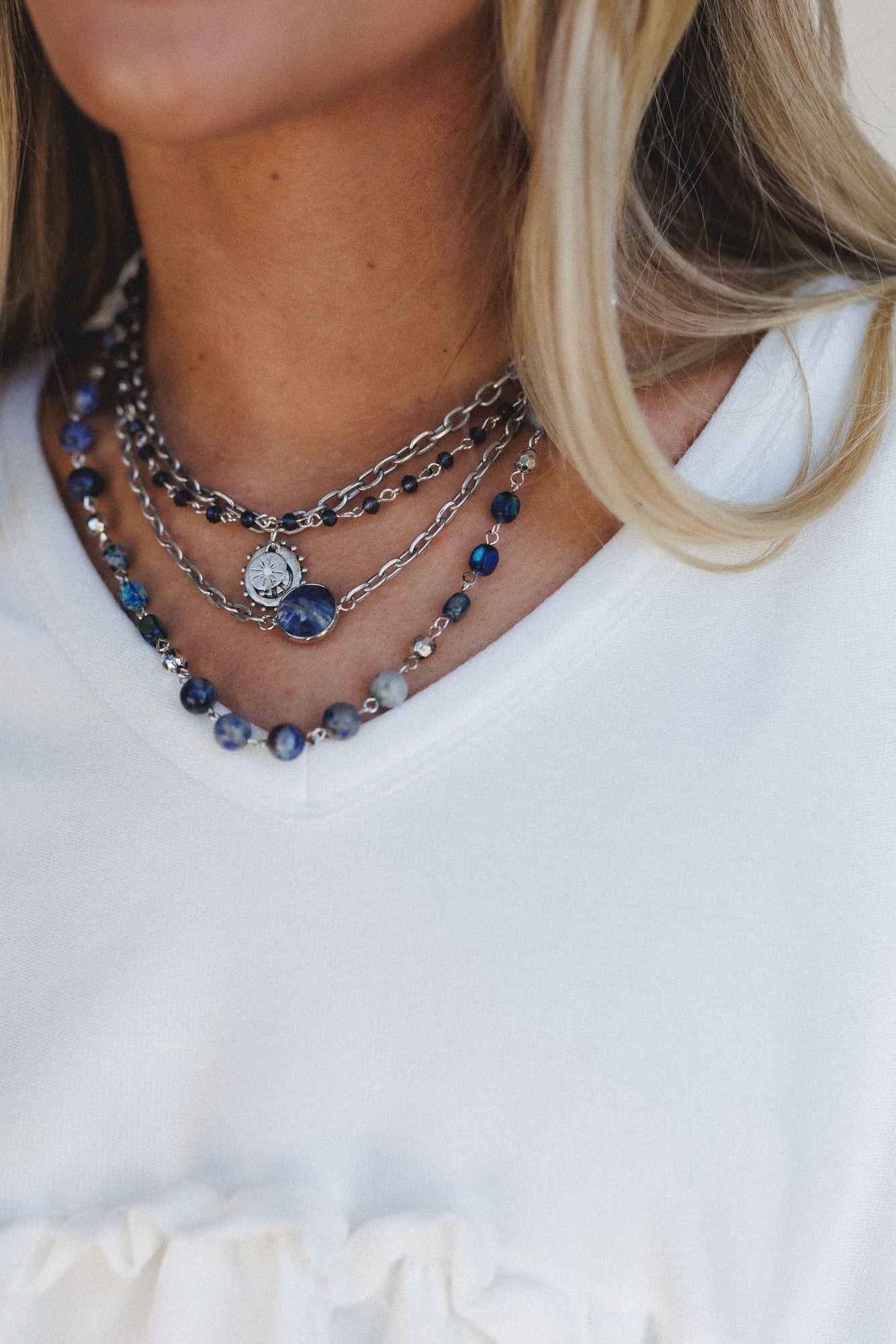 Turquoise Cascade Necklace - Blue Multi