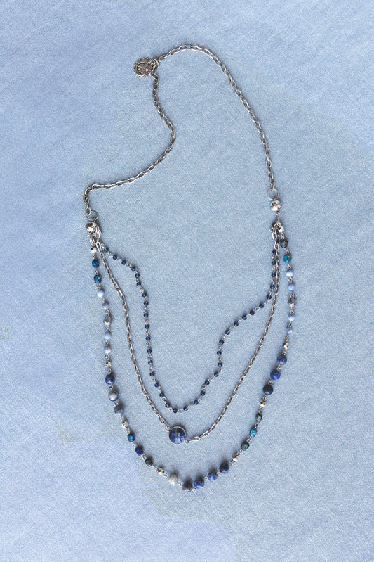 Turquoise Cascade Necklace - Blue Multi