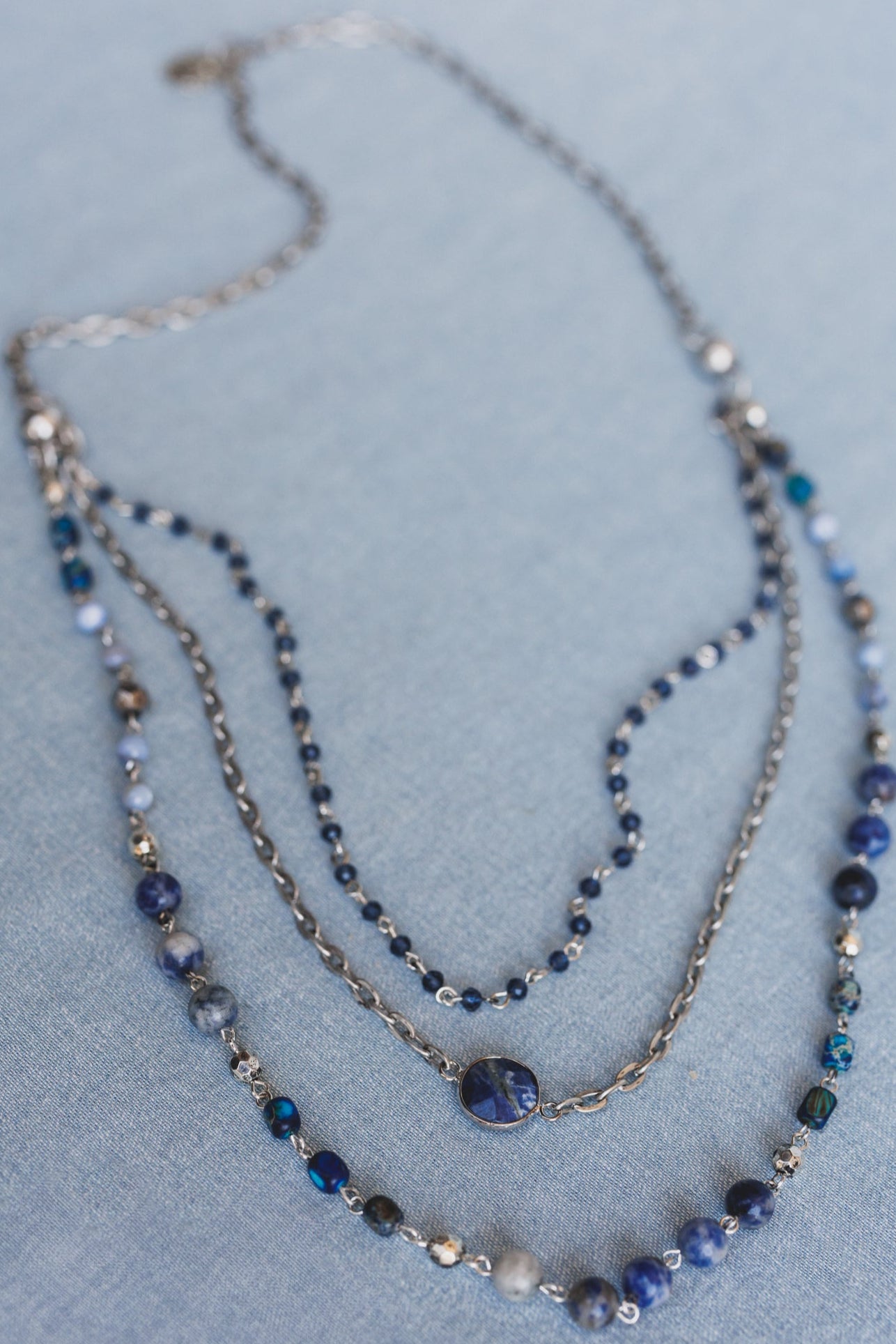 Turquoise Cascade Necklace - Blue Multi