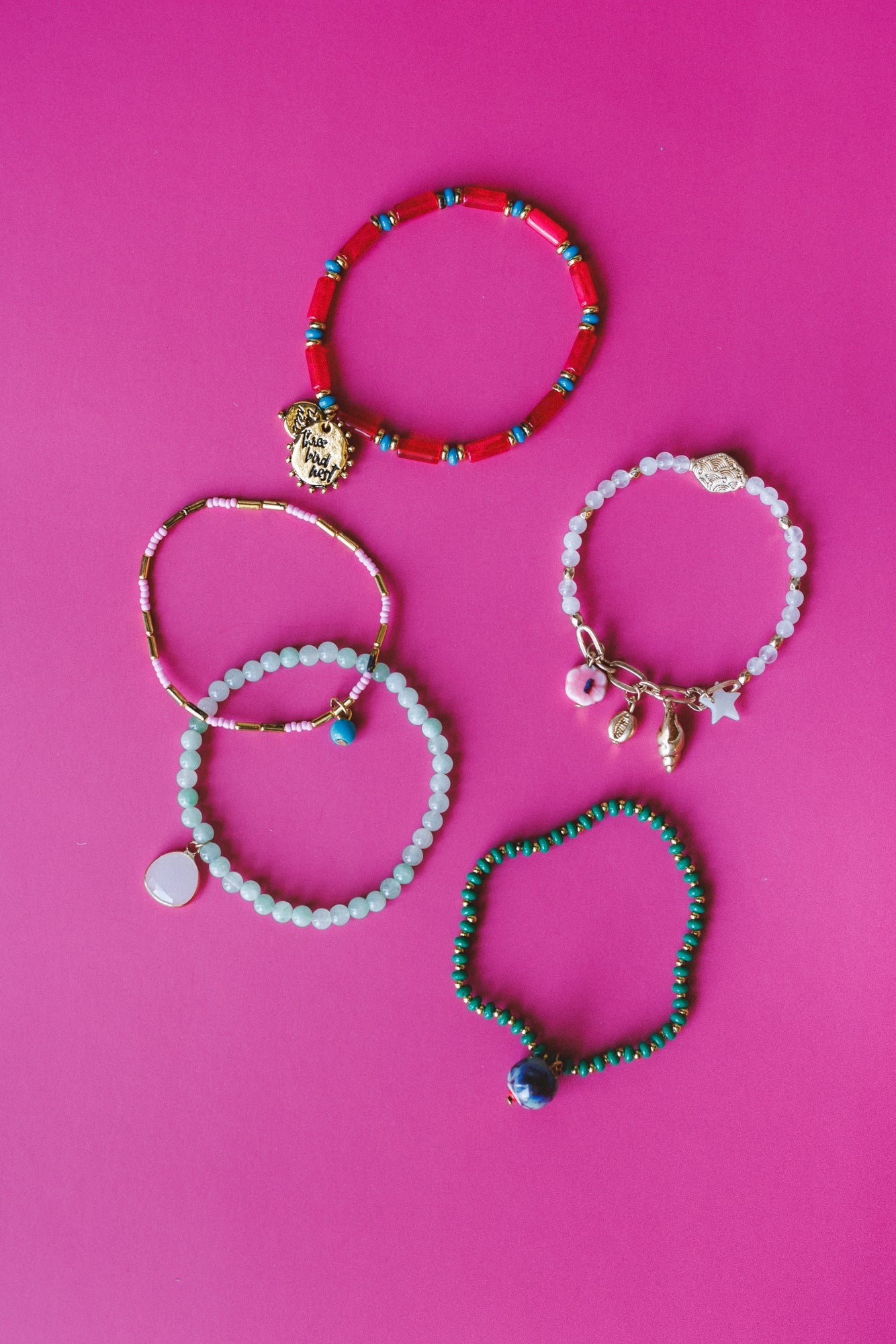 Earth Charm Bracelet Set - Multi