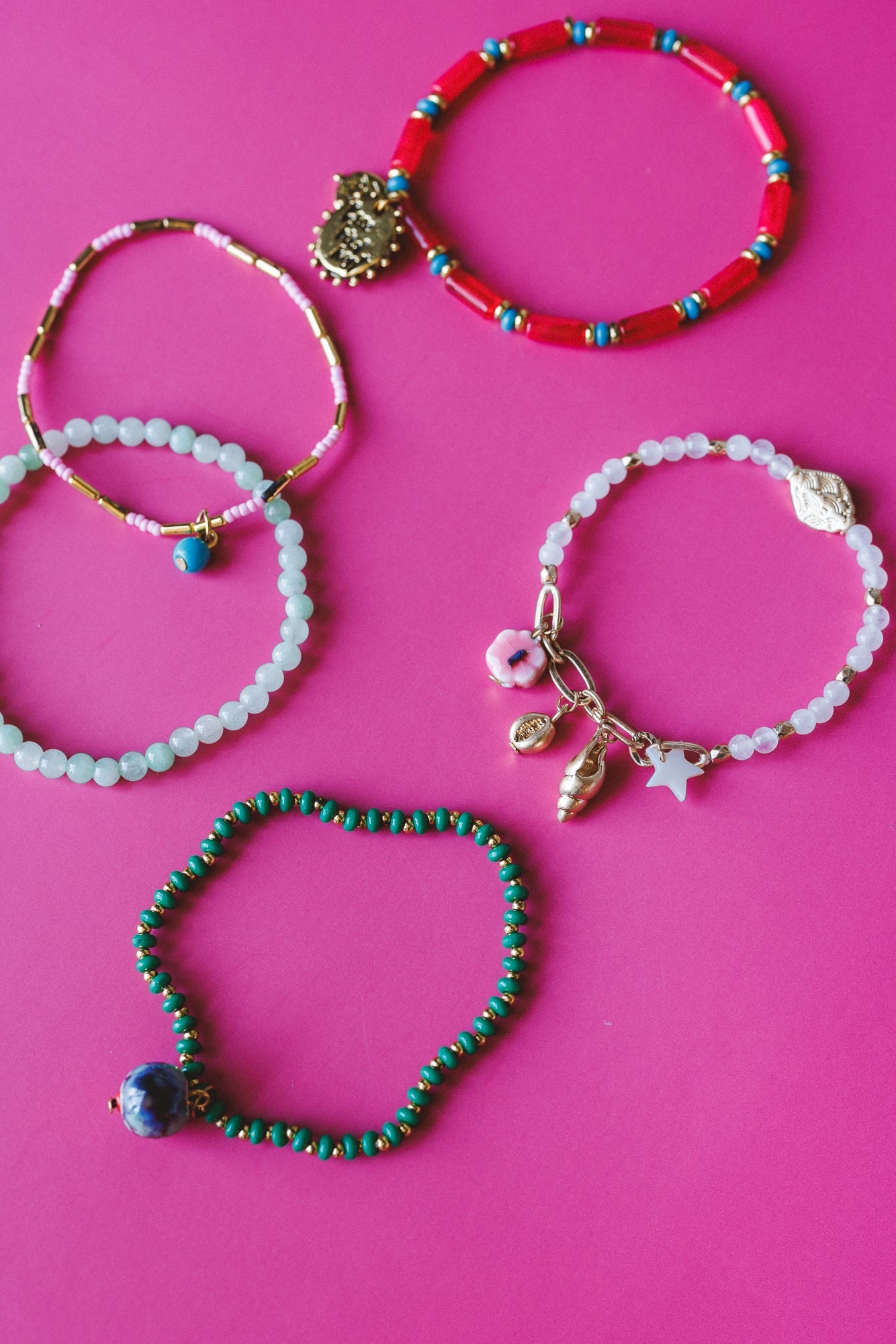 Earth Charm Bracelet Set - Multi