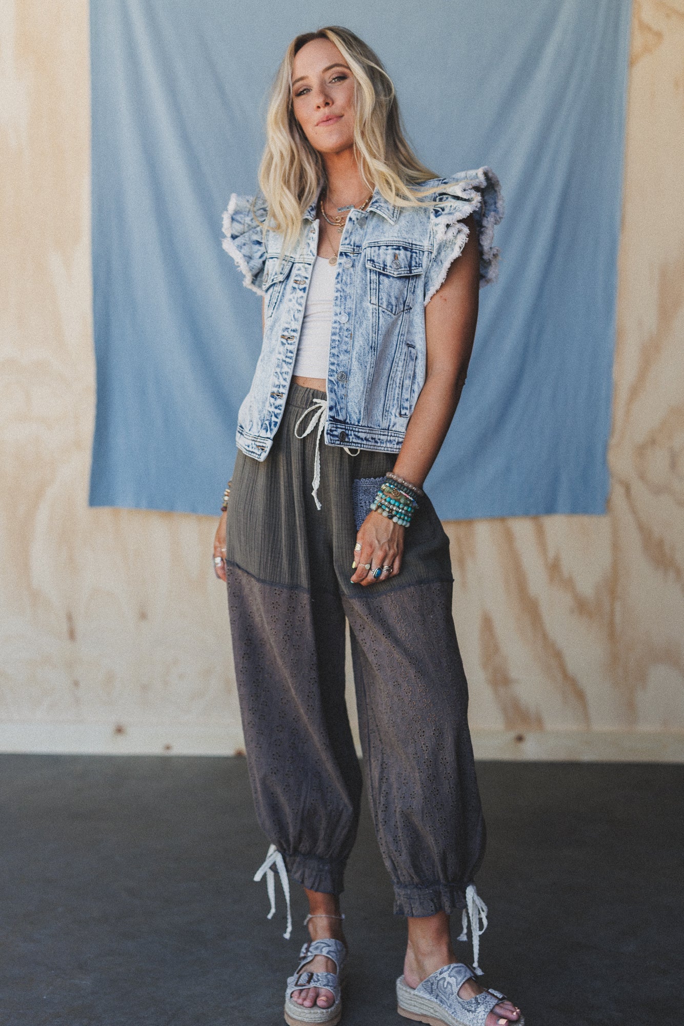 Love Struck Embroidered Joggers - Charcoal