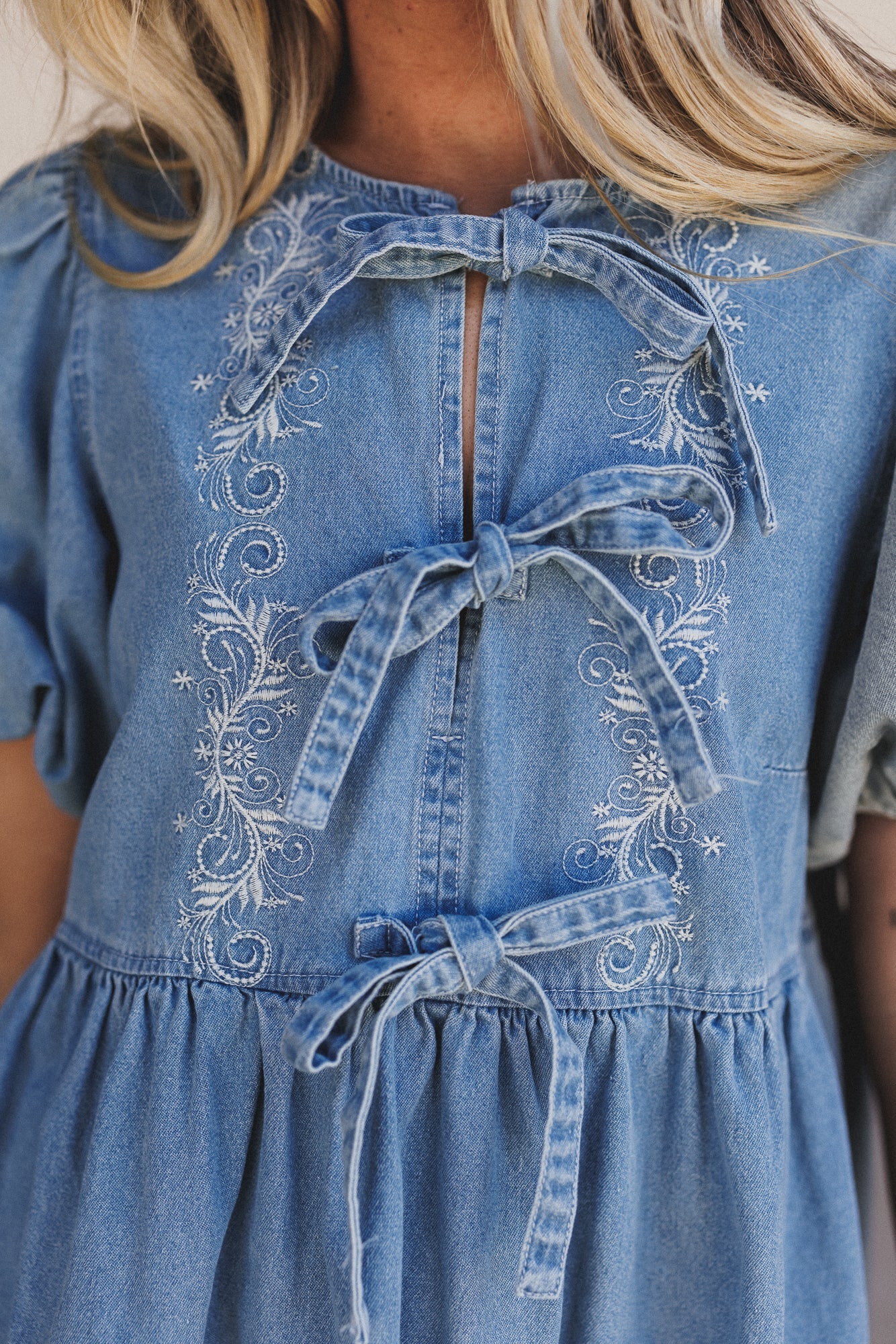 Sunset Doll Denim Dress - Medium Wash