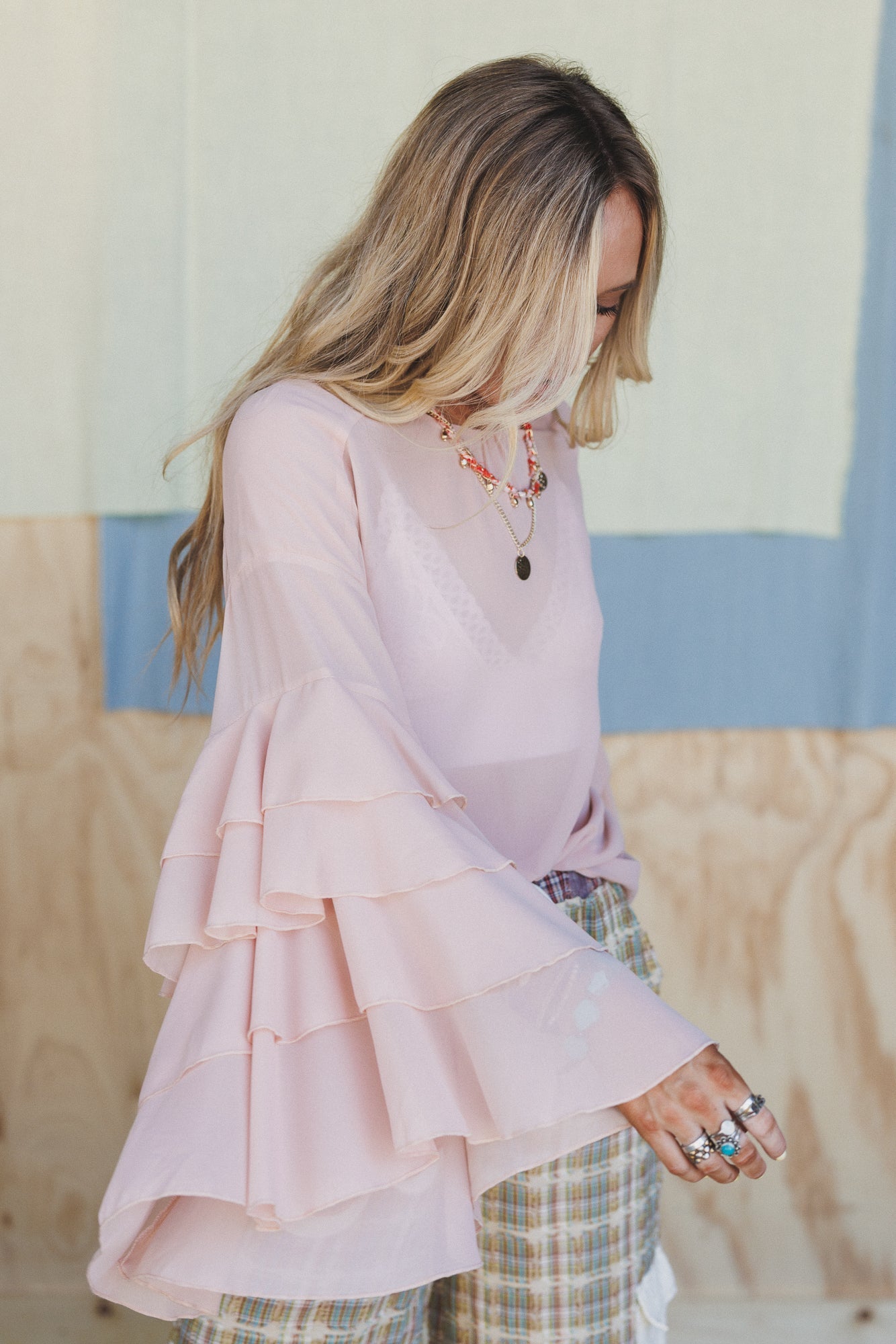 Poets Kiss Ruffled Blouse - Blush