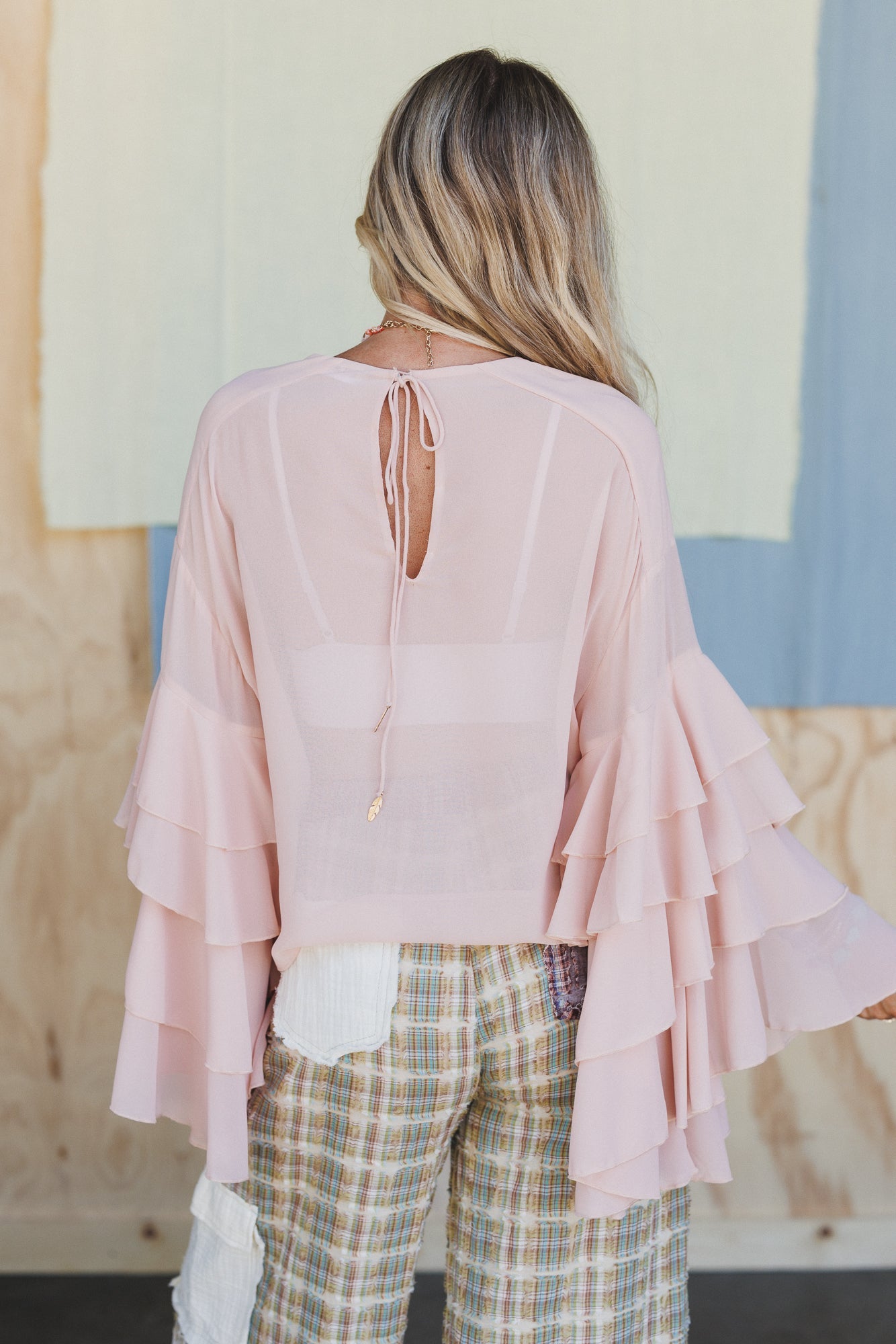 Poets Kiss Ruffled Blouse - Blush