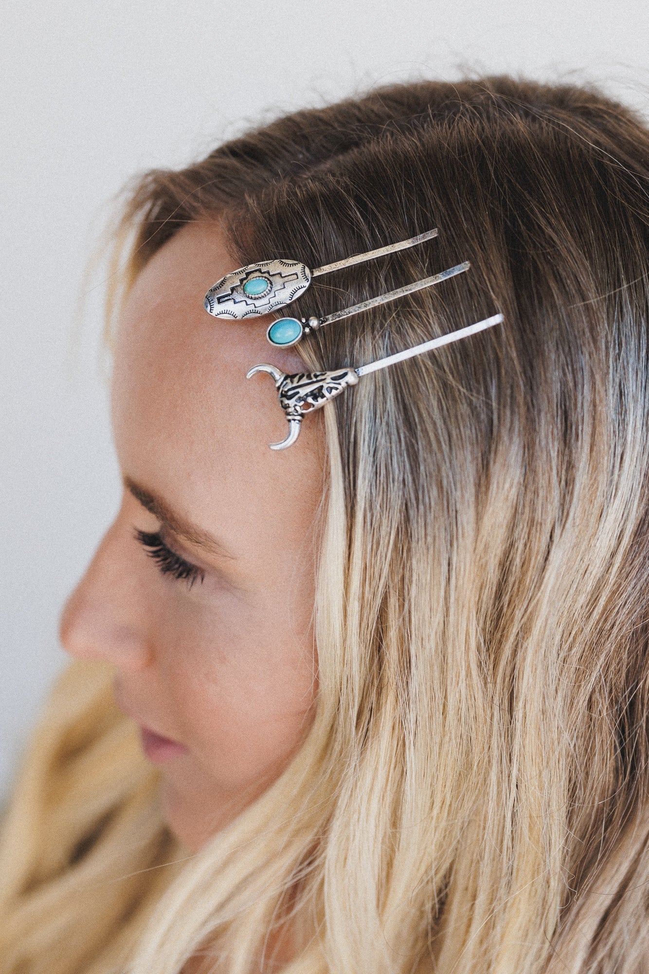 Rustic Trails Hair Pin Set - Turquoise