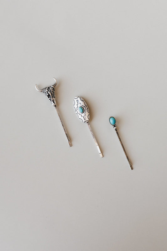 Rustic Trails Hair Pin Set - Turquoise