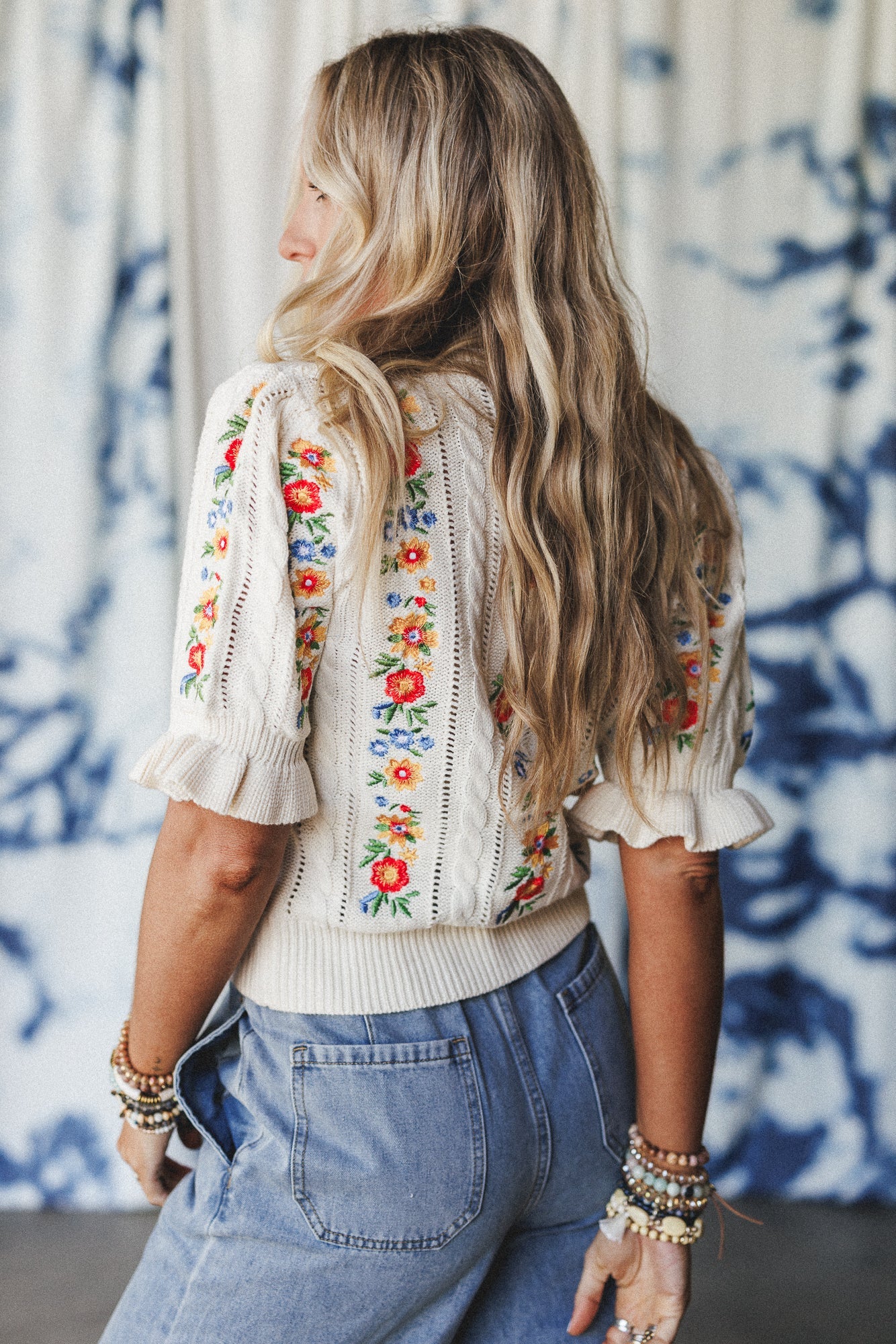 Sugar And Spice Embroidered Top - Cream