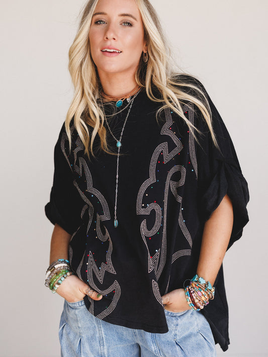 Western Moon Top - Black