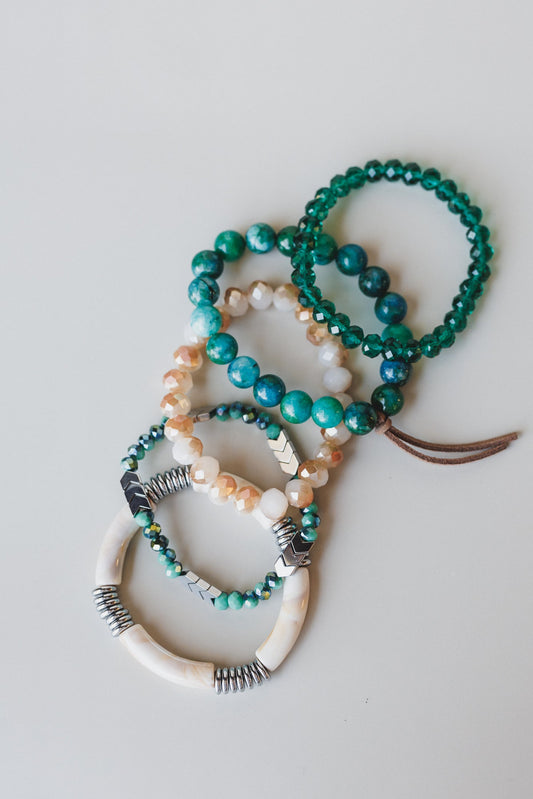 Romilly Bracelet Set - Teal Multi