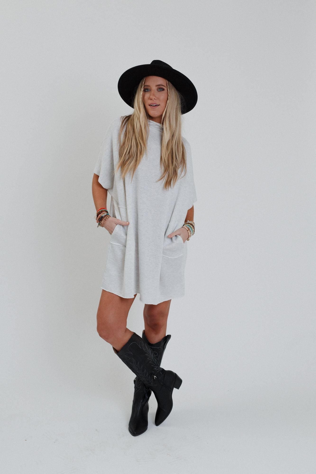 The Nest Laid Back Luxe Dress - Light Heather Gray