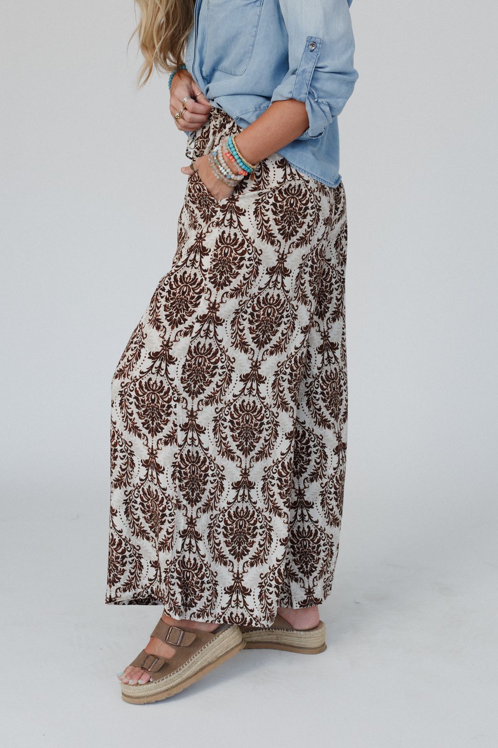 Serene Spirit Wide Leg Pants - Brown