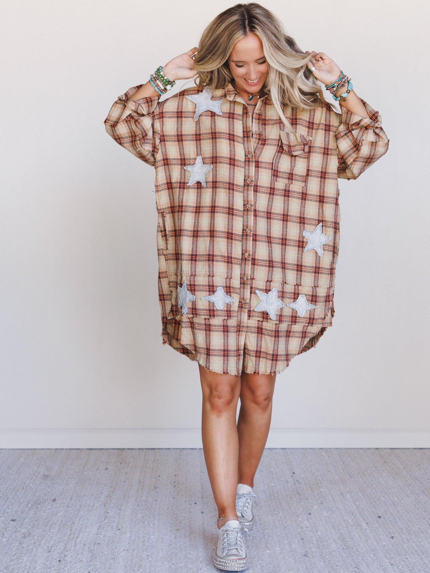Southern Twilight Button Down Dress - Orange