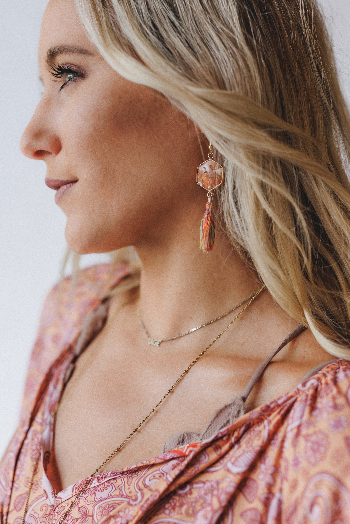 Love Link Earrings - Orange
