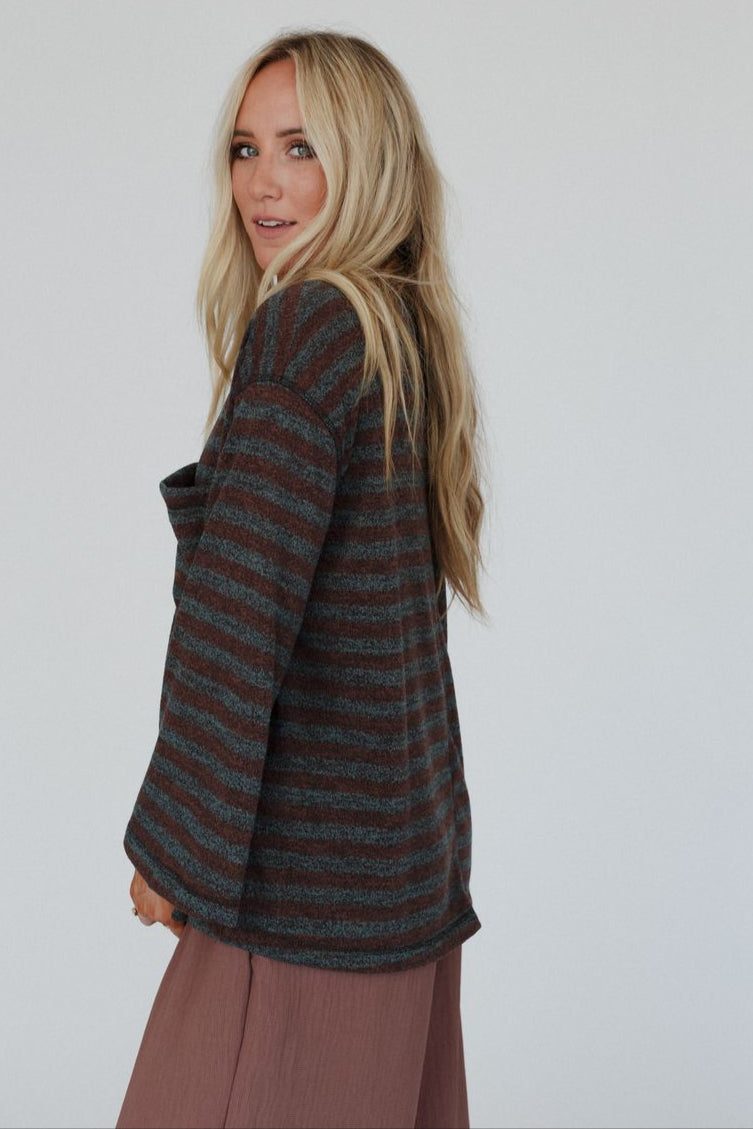 The Nest Endless Love Striped Top - Brown