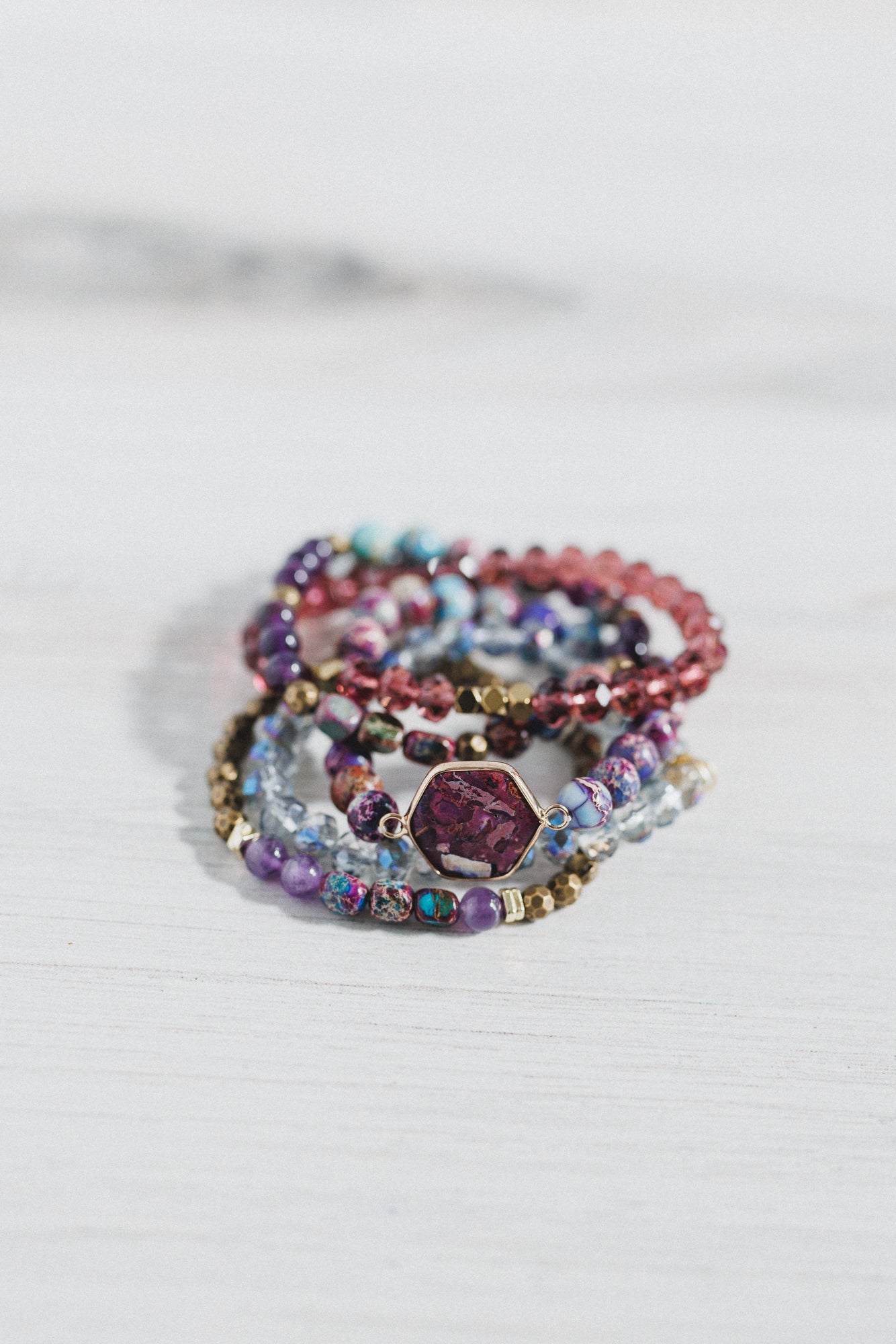 Lavender Glow Bracelet Set - Purple