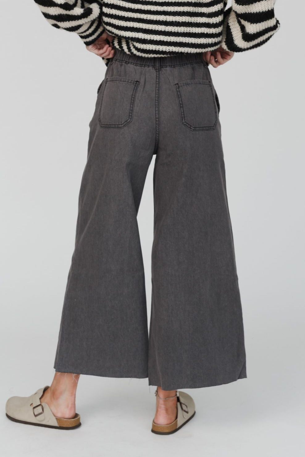 Simply You Wide Leg Jeans - Washed Black