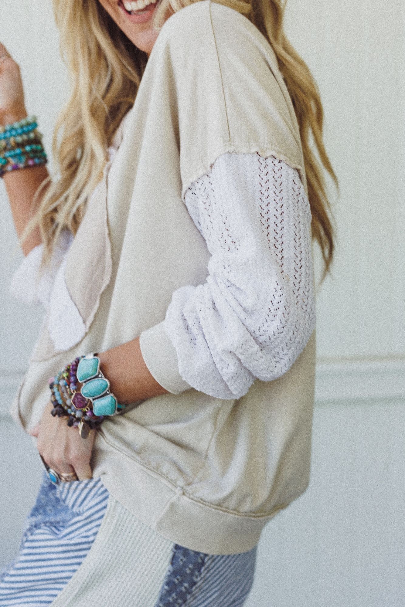 Peace Wave Knit Top - Natural