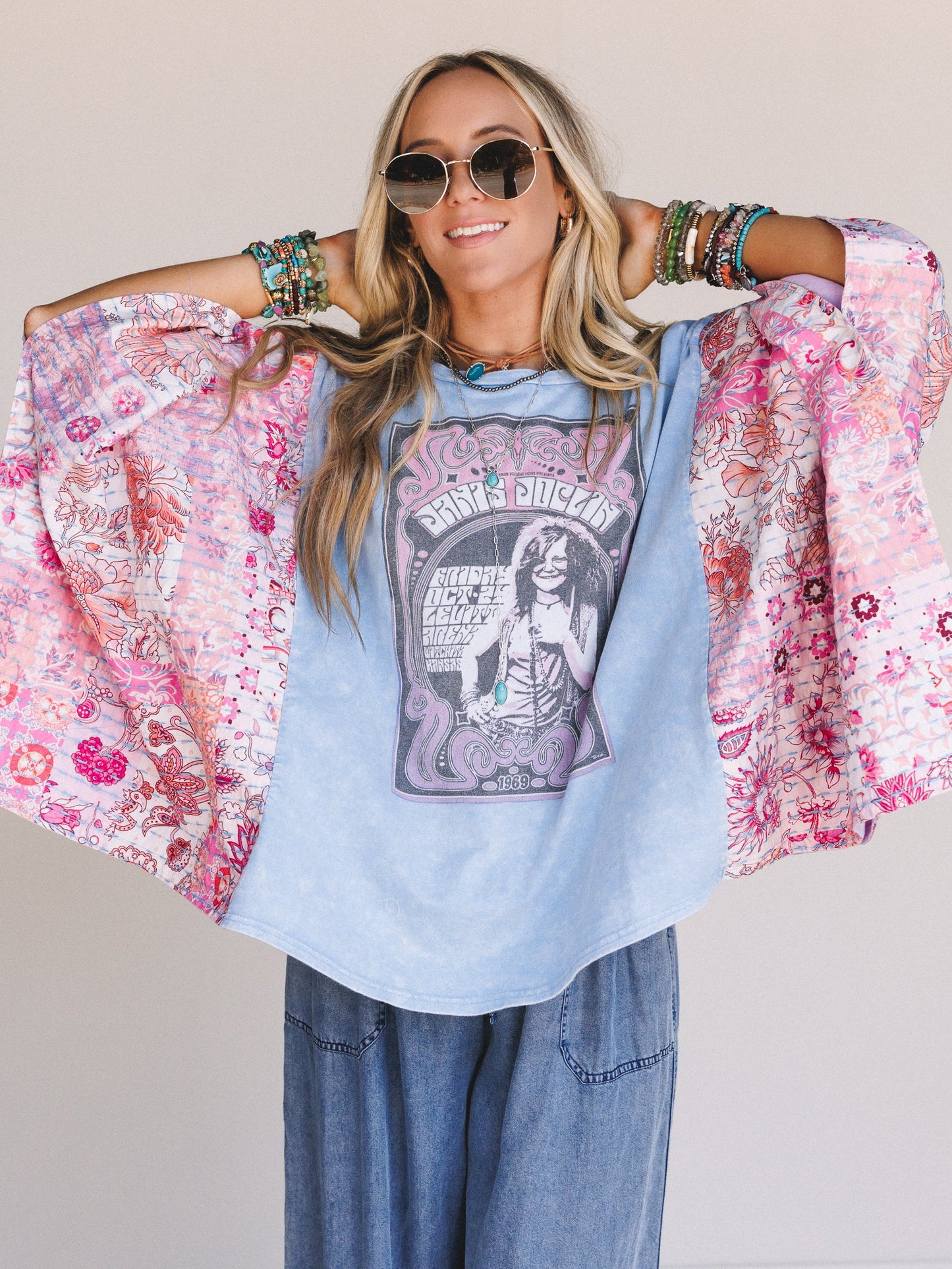 Janis Joplin Graphic Top - Blue