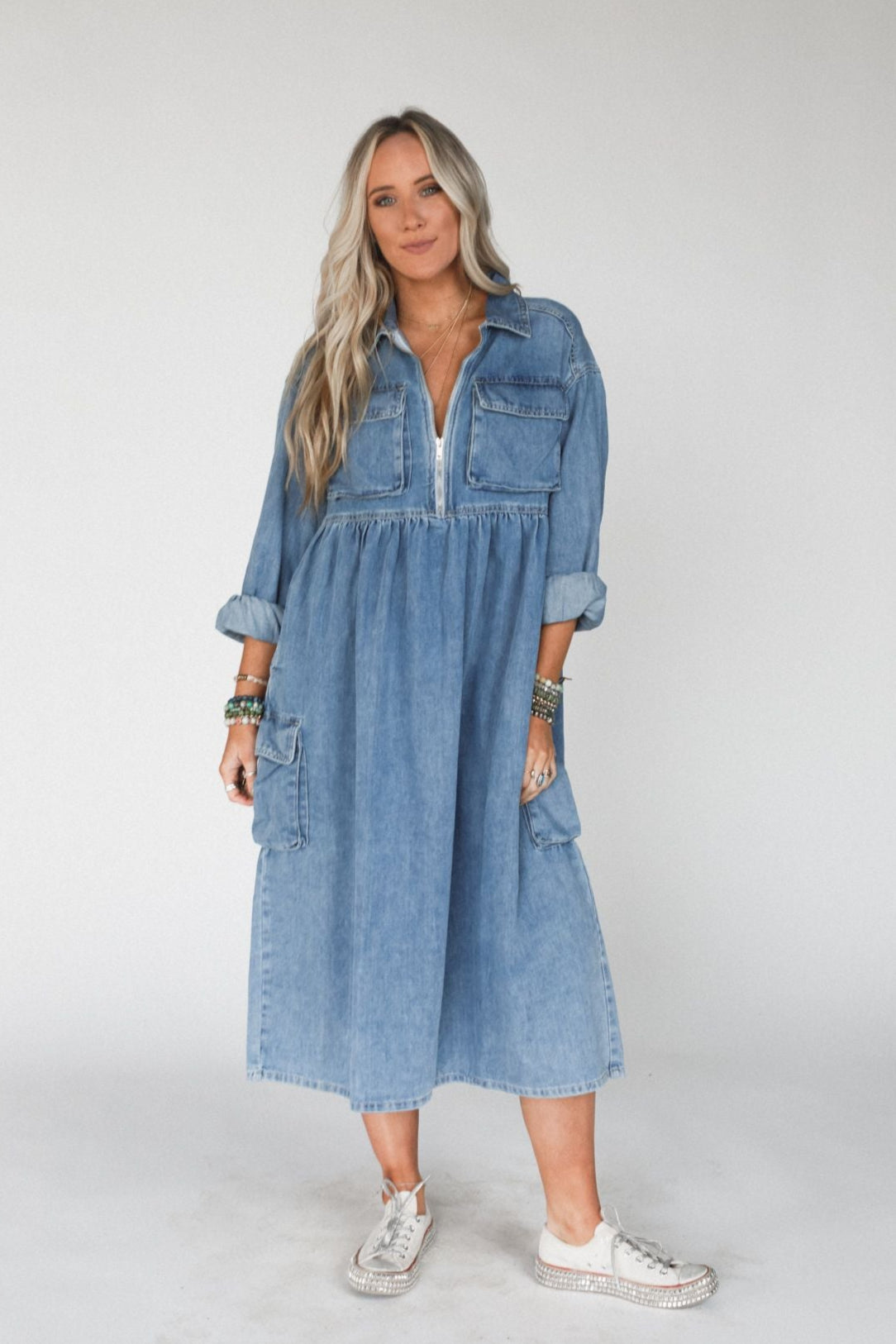 Wild Willow Denim Maxi Dress - Light Denim