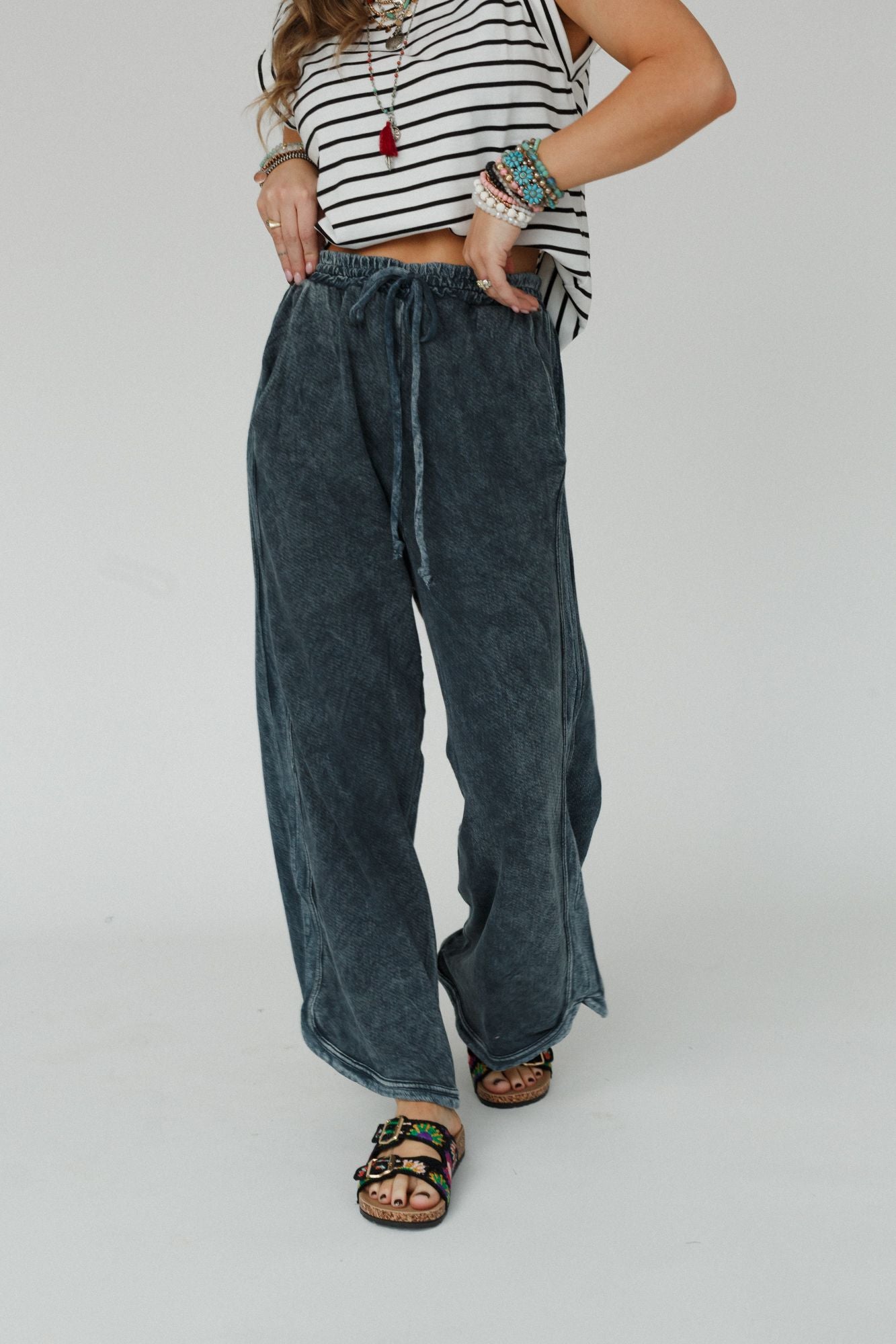 The Nest So Comfy Wide Leg Pant Petite Length - Navy