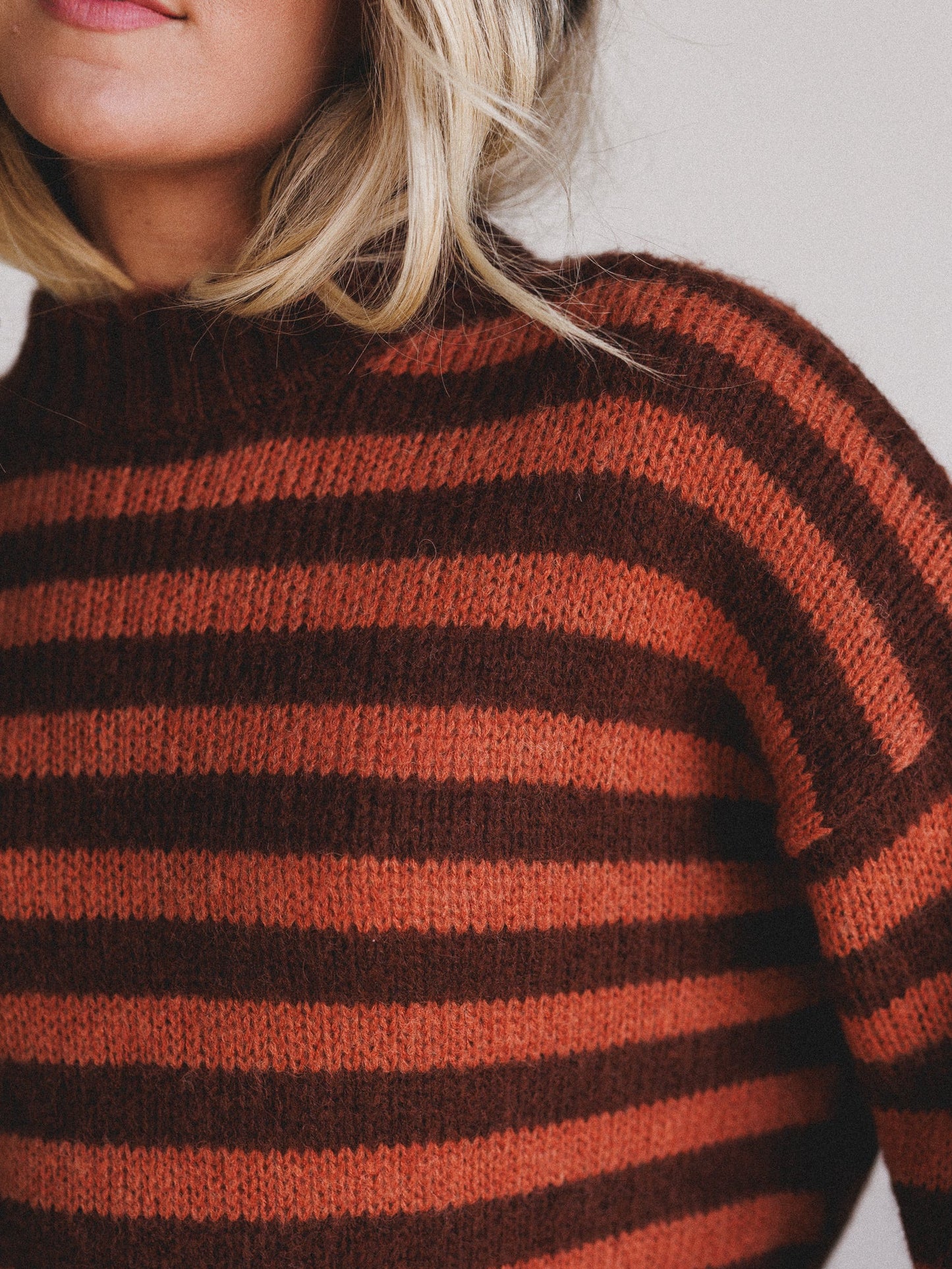 Boho League Striped Sweater - Brown