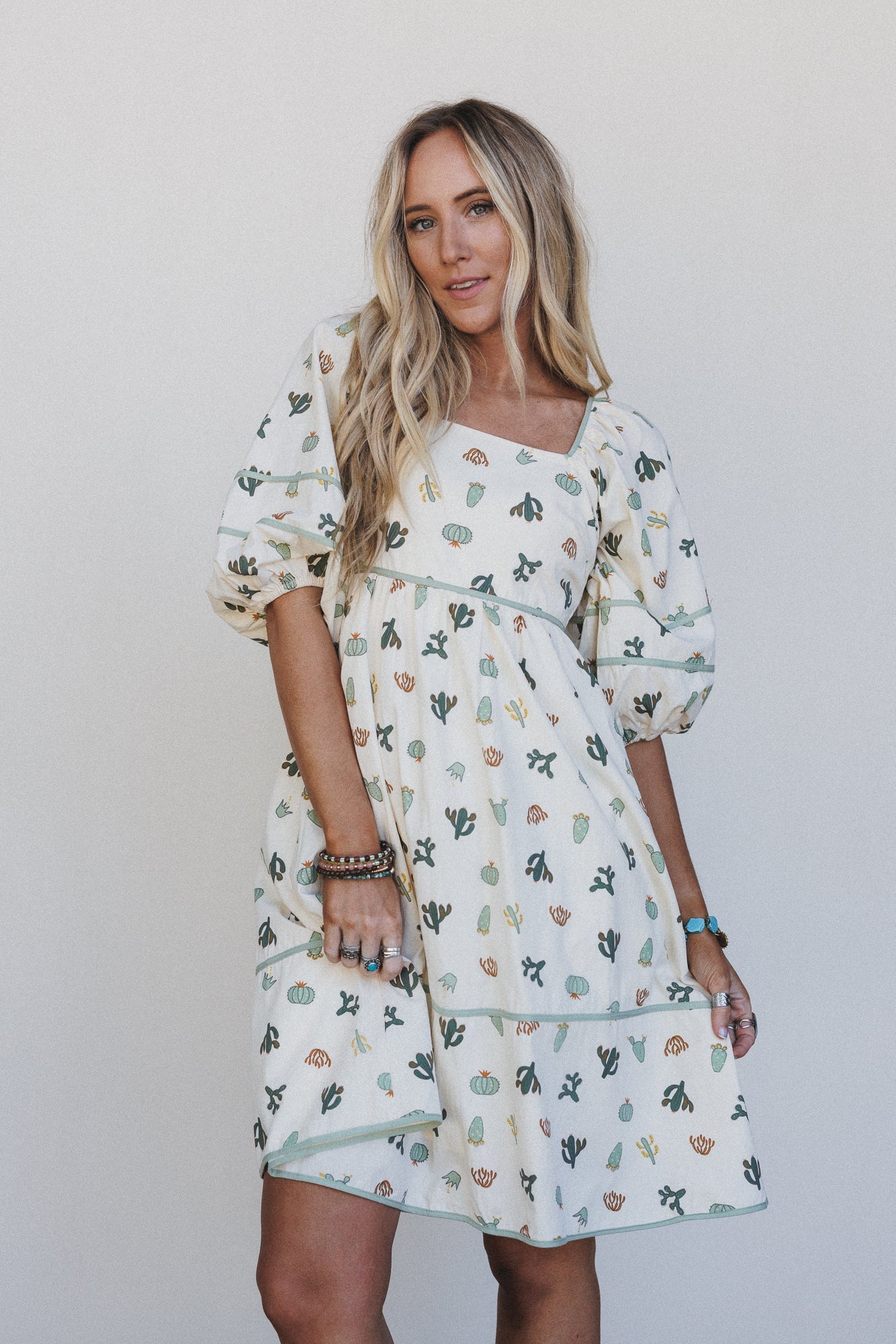Cactus Skyline Dress - Cream