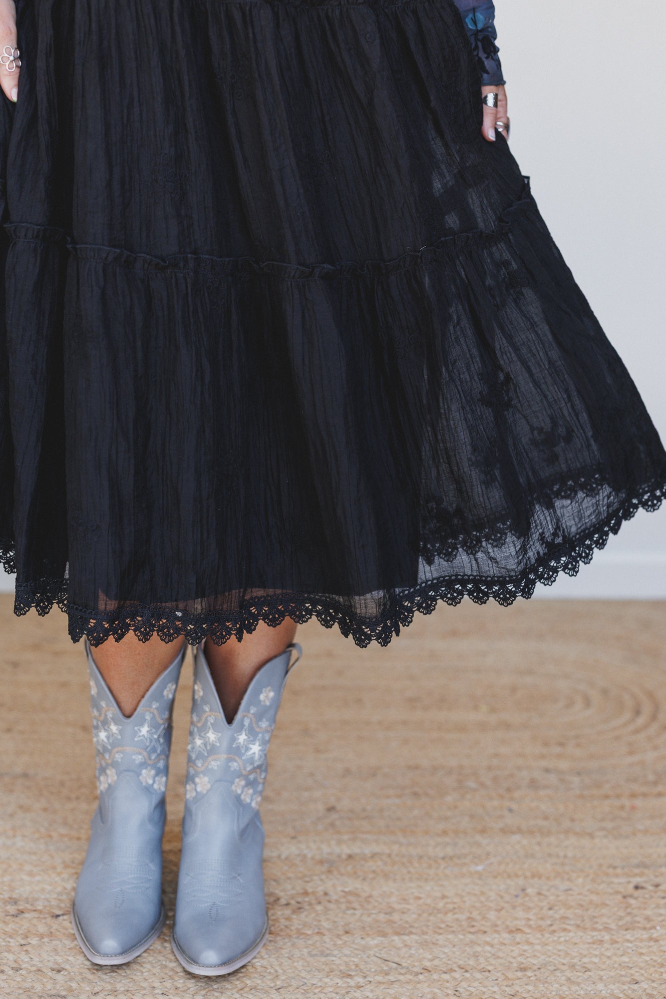 Harvest Haze Overalls Dress - Black