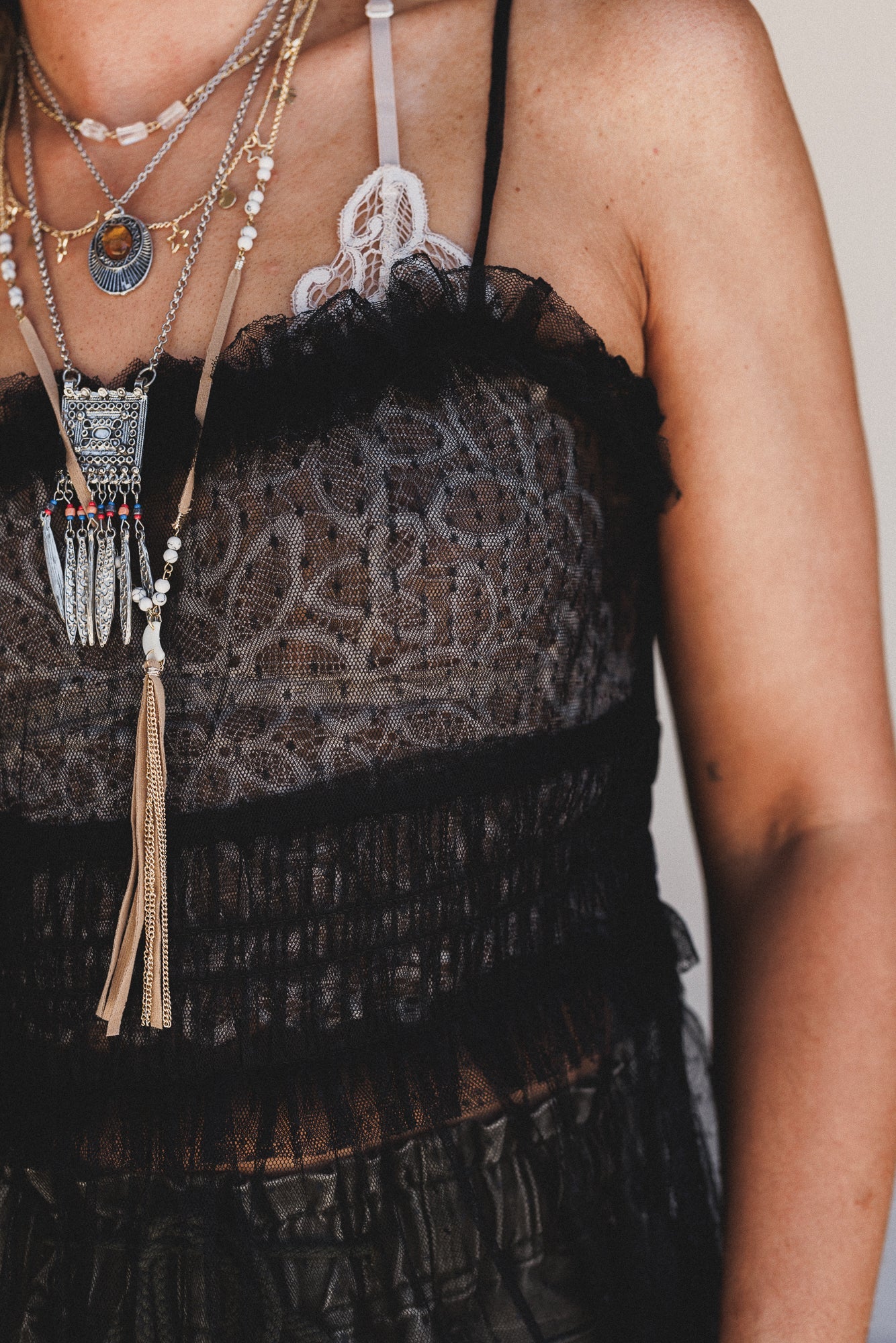 Light Layers Maxi Dress - Black