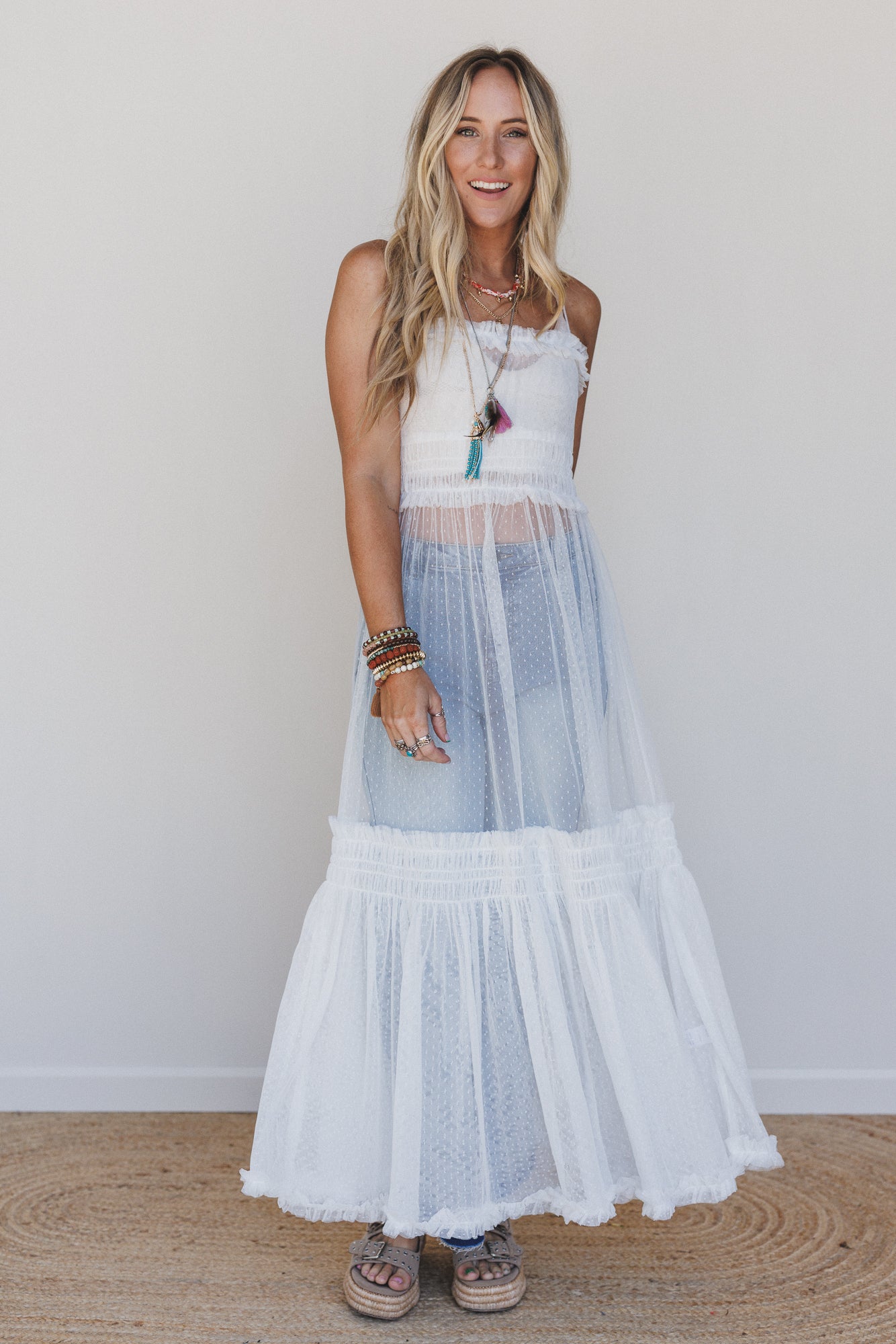 Light Layers Maxi Dress - White