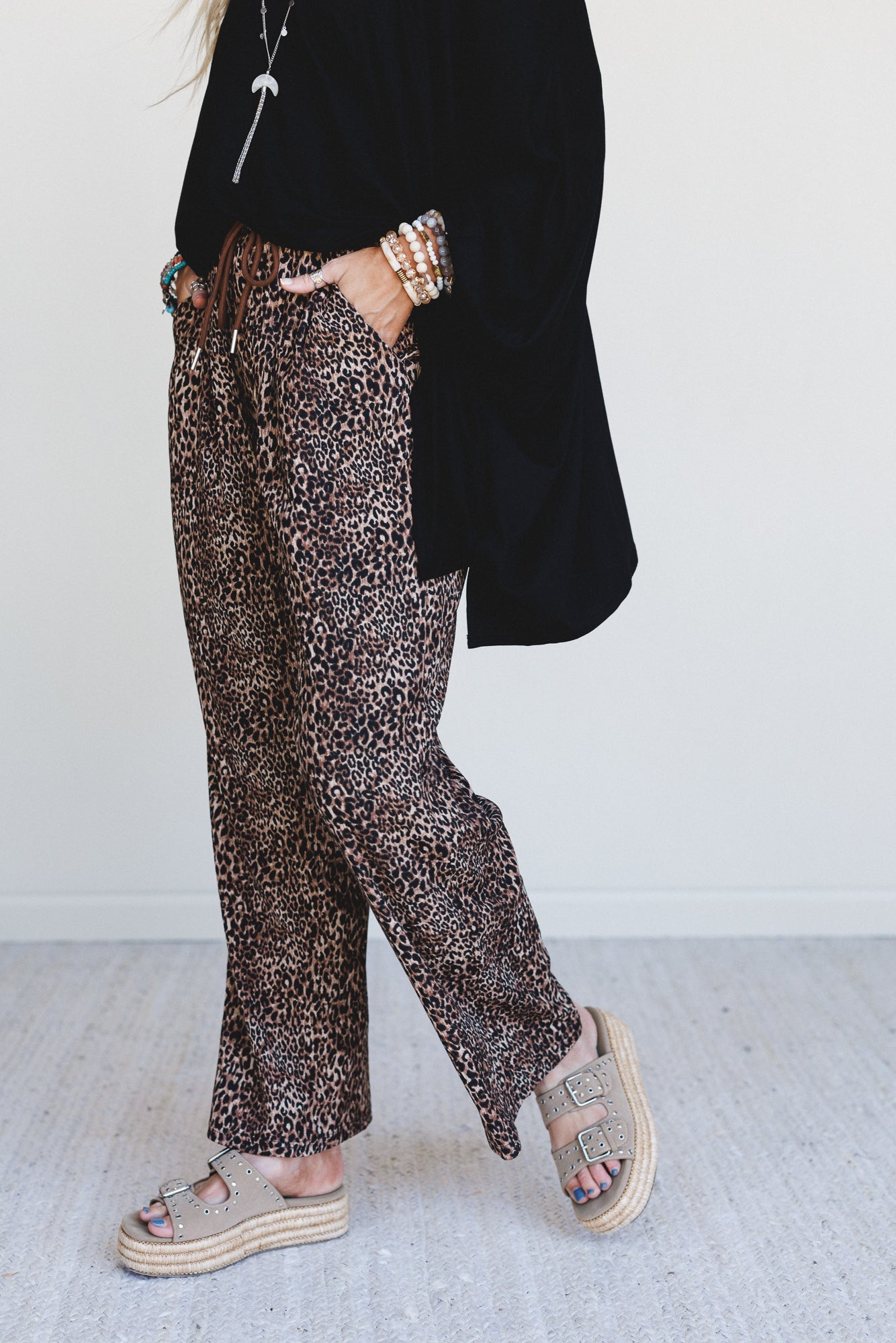 Wild Rhythm Leopard Print Pants - Brown Leopard