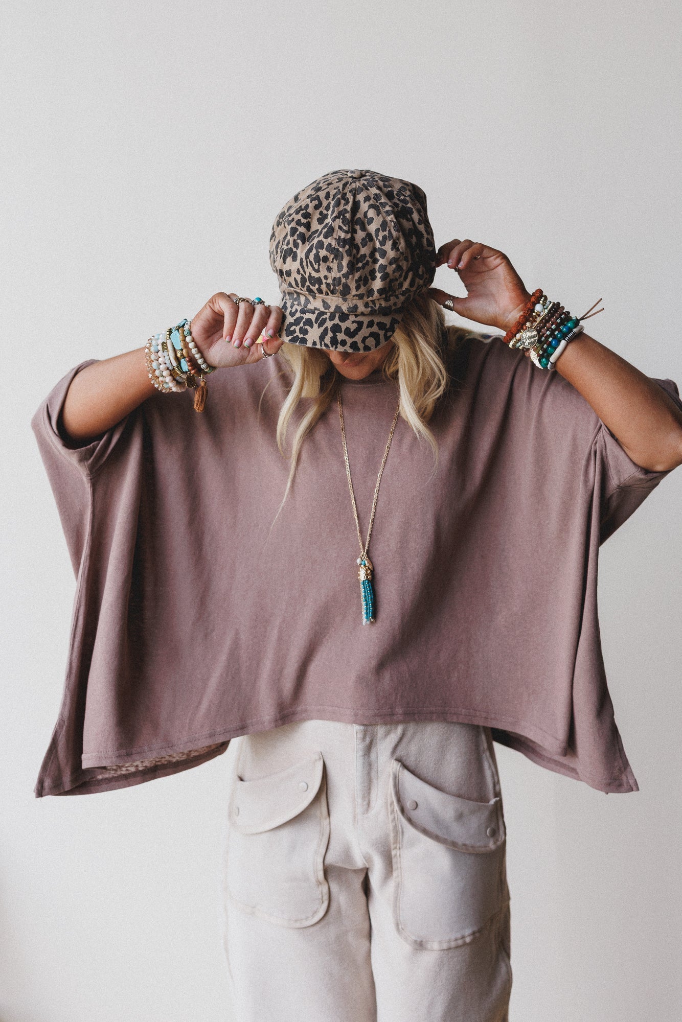 Riverbend Crochet Trim Top - Mocha