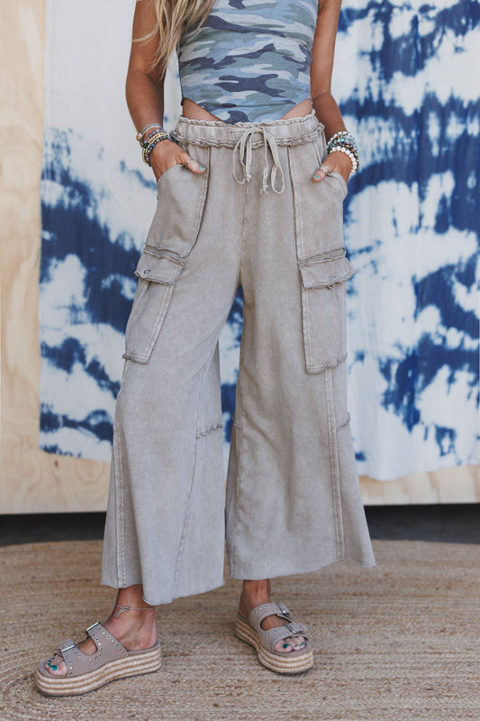 Game On Cargo Wide Leg Pant - Mocha