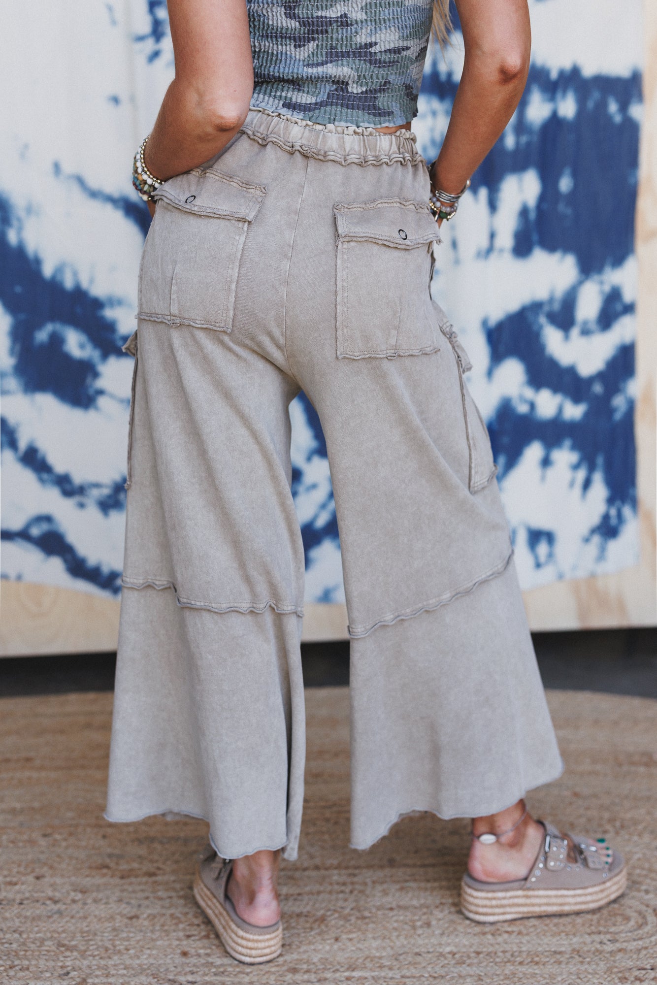 Game On Cargo Wide Leg Pant - Mocha