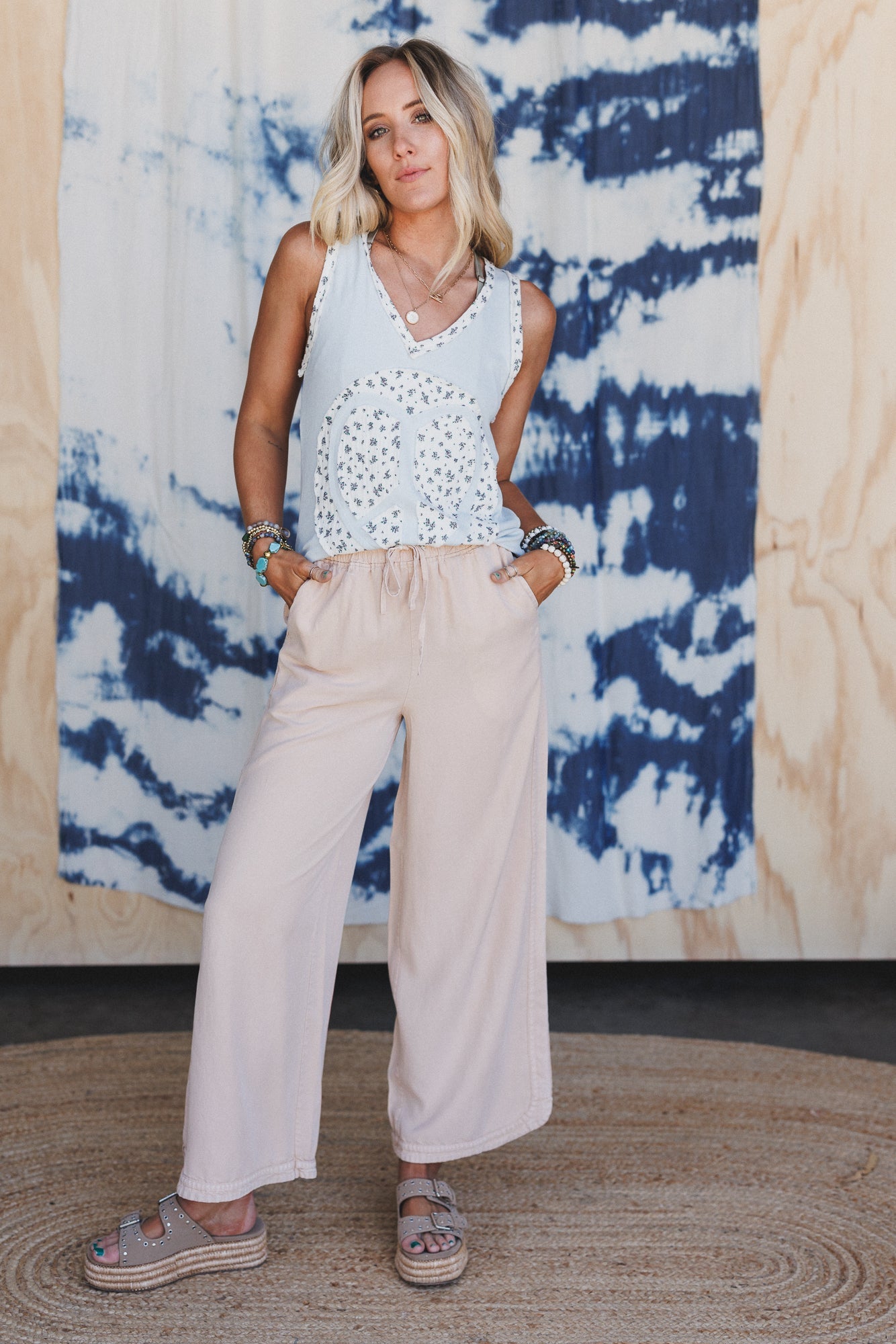 So Comfy Twill Wide Leg Pants - Light Khaki