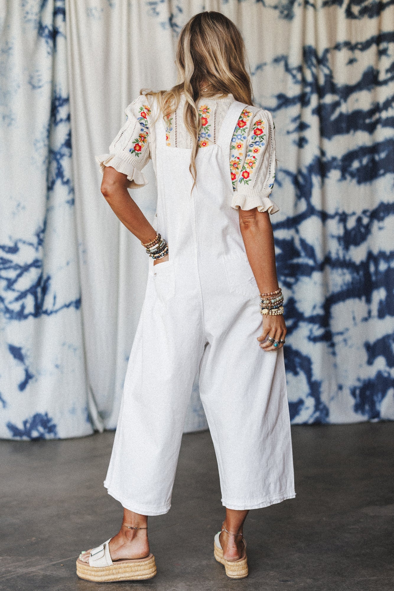 High Hopes Slouchy Denim Overalls - Off White