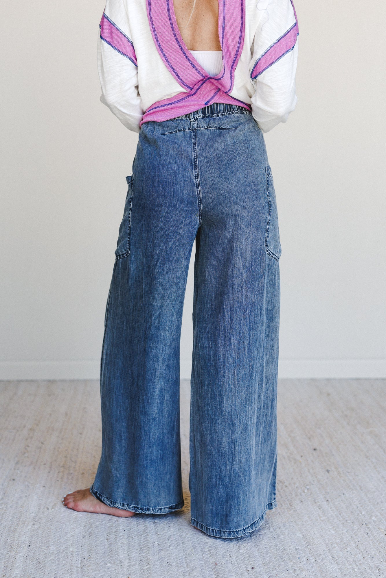 Beyond Love Wide Leg Jeans - Dark Denim