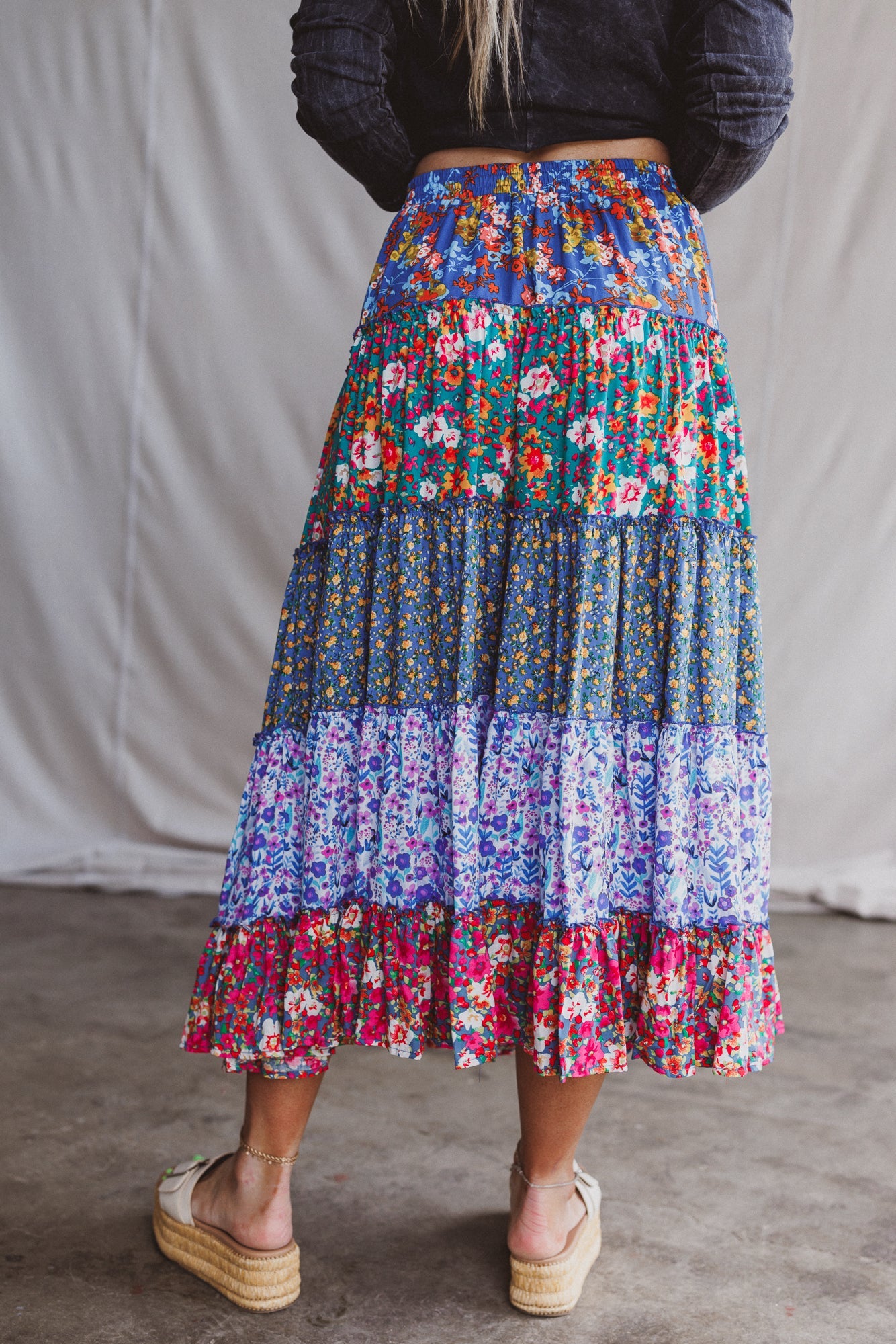 Tatjana Printed Maxi Skirt - Blue
