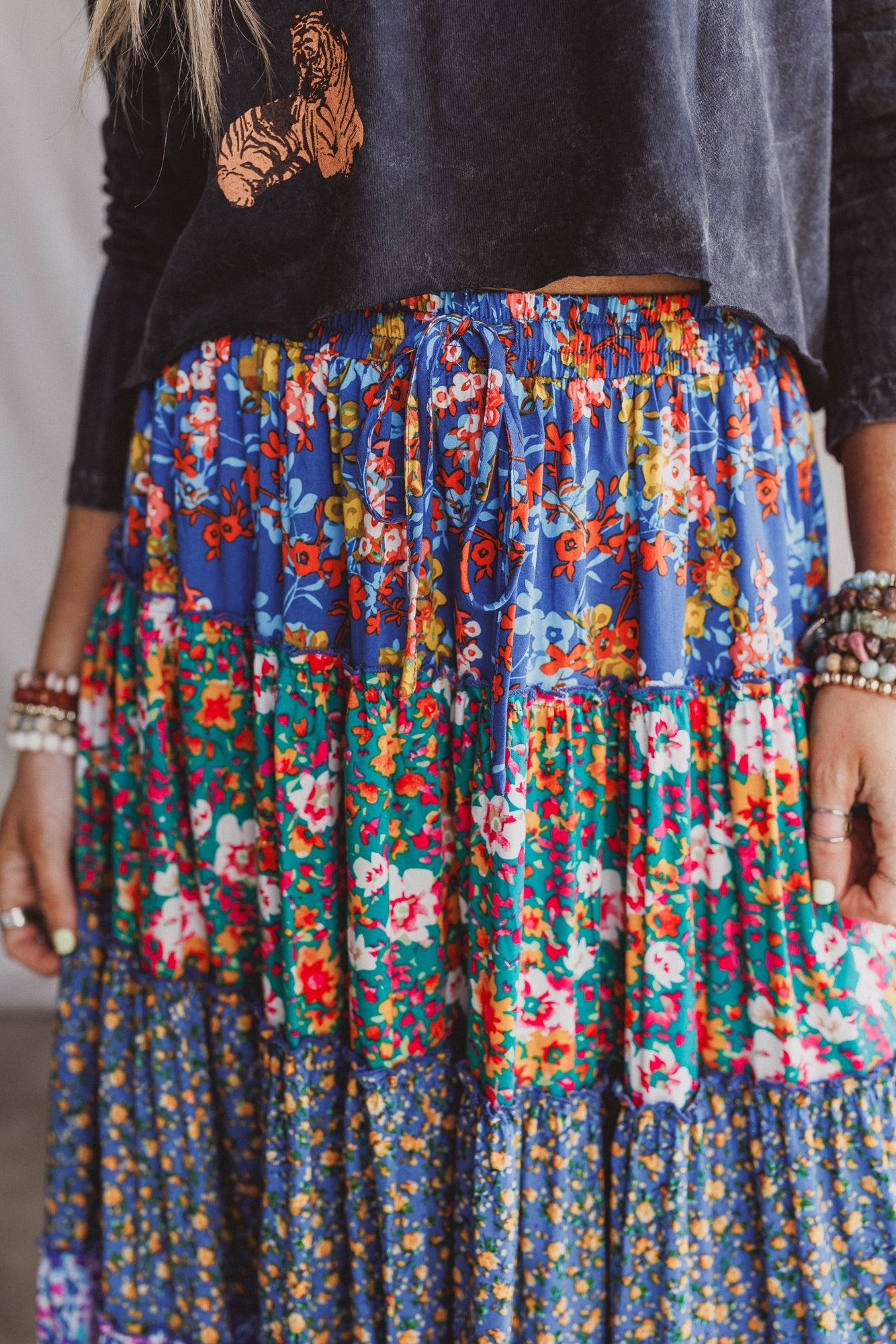 Tatjana Printed Maxi Skirt - Blue