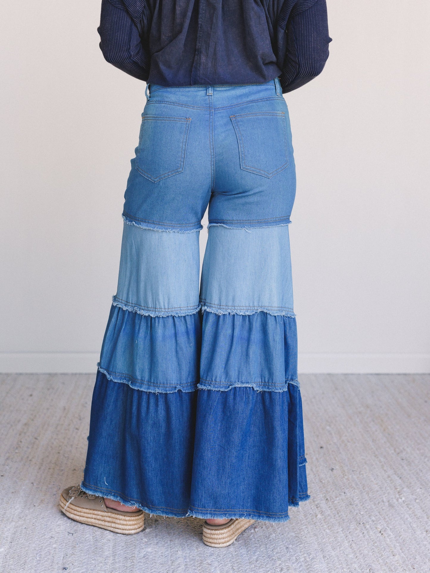 Tiered For Adventure Flare Jeans - Denim