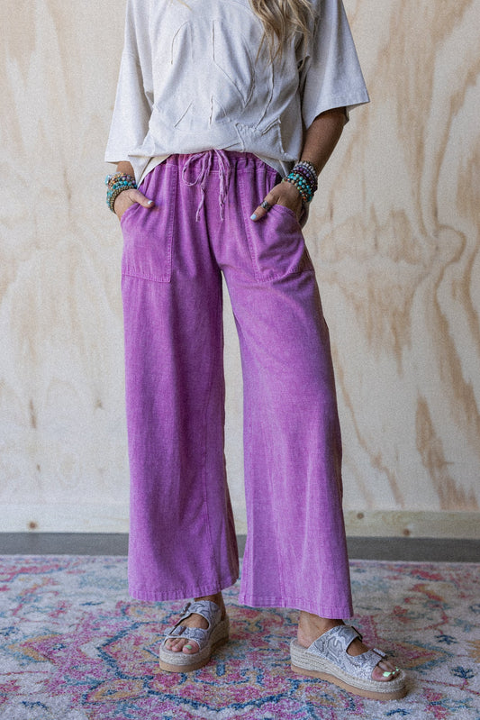 Dream Awake Wide Leg Pants - Pink