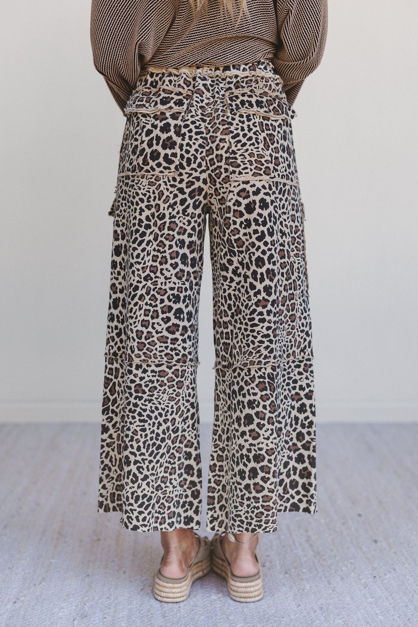 Lucky One Animal Print Cargo Pants - Mocha
