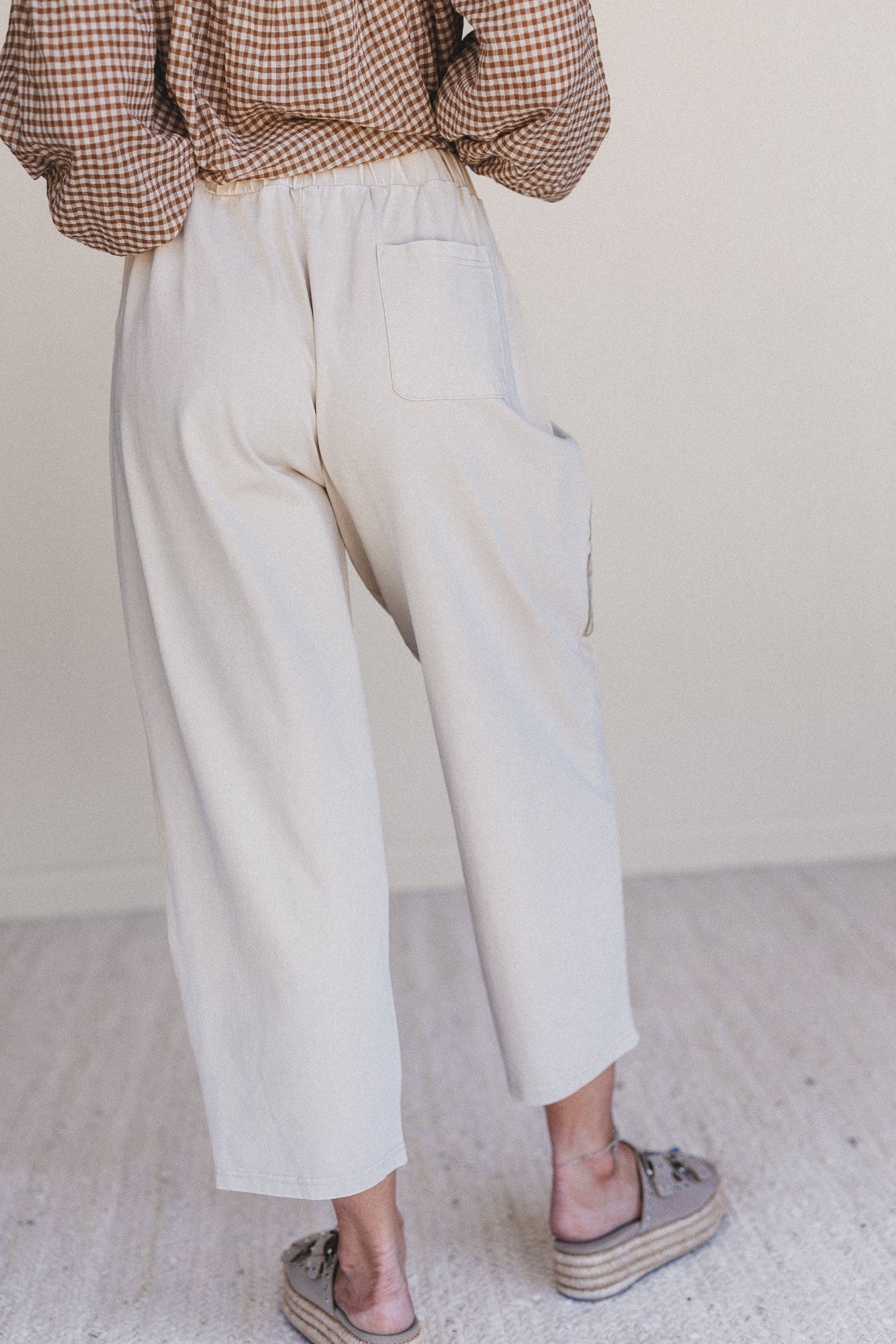 Flower Grove Barrel Pants - Khaki