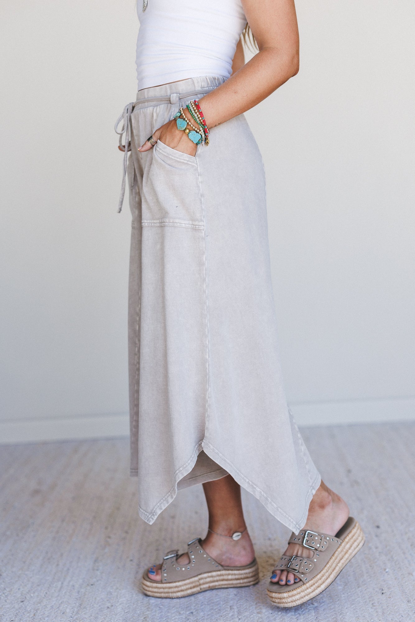 Eventide Wide Leg Pants - Khaki