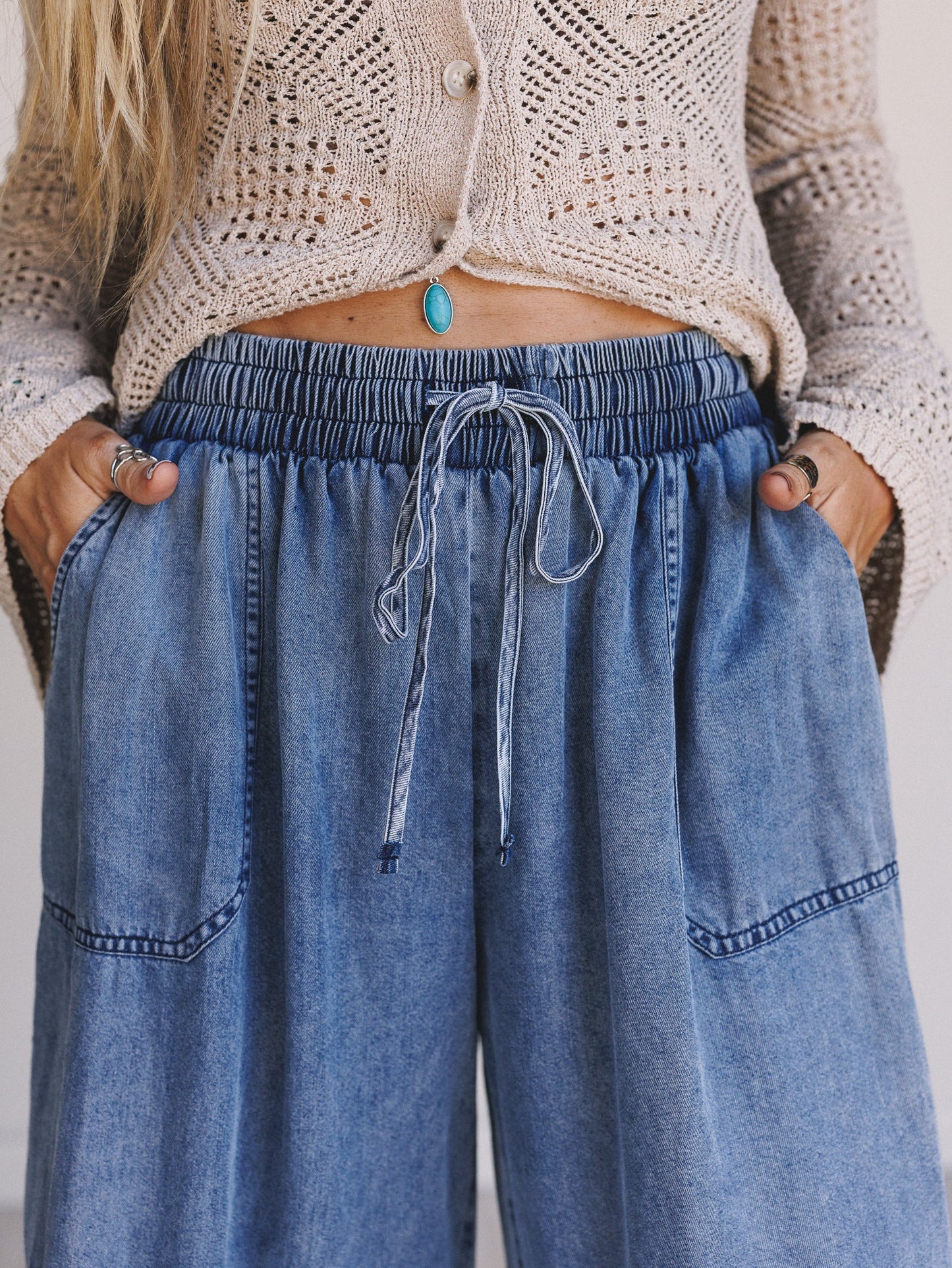 Desert Willow Wide Leg Pants - Denim