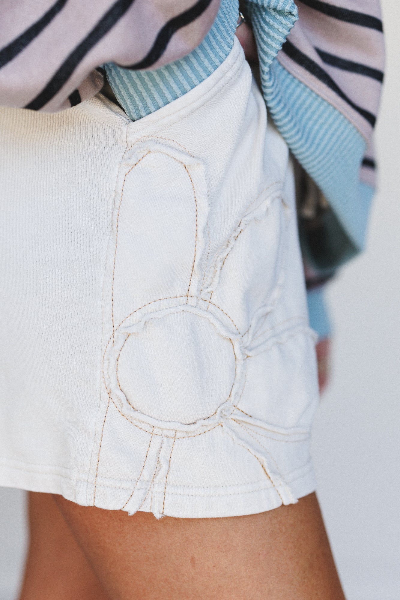 Daisy Days Patchwork Shorts - Khaki